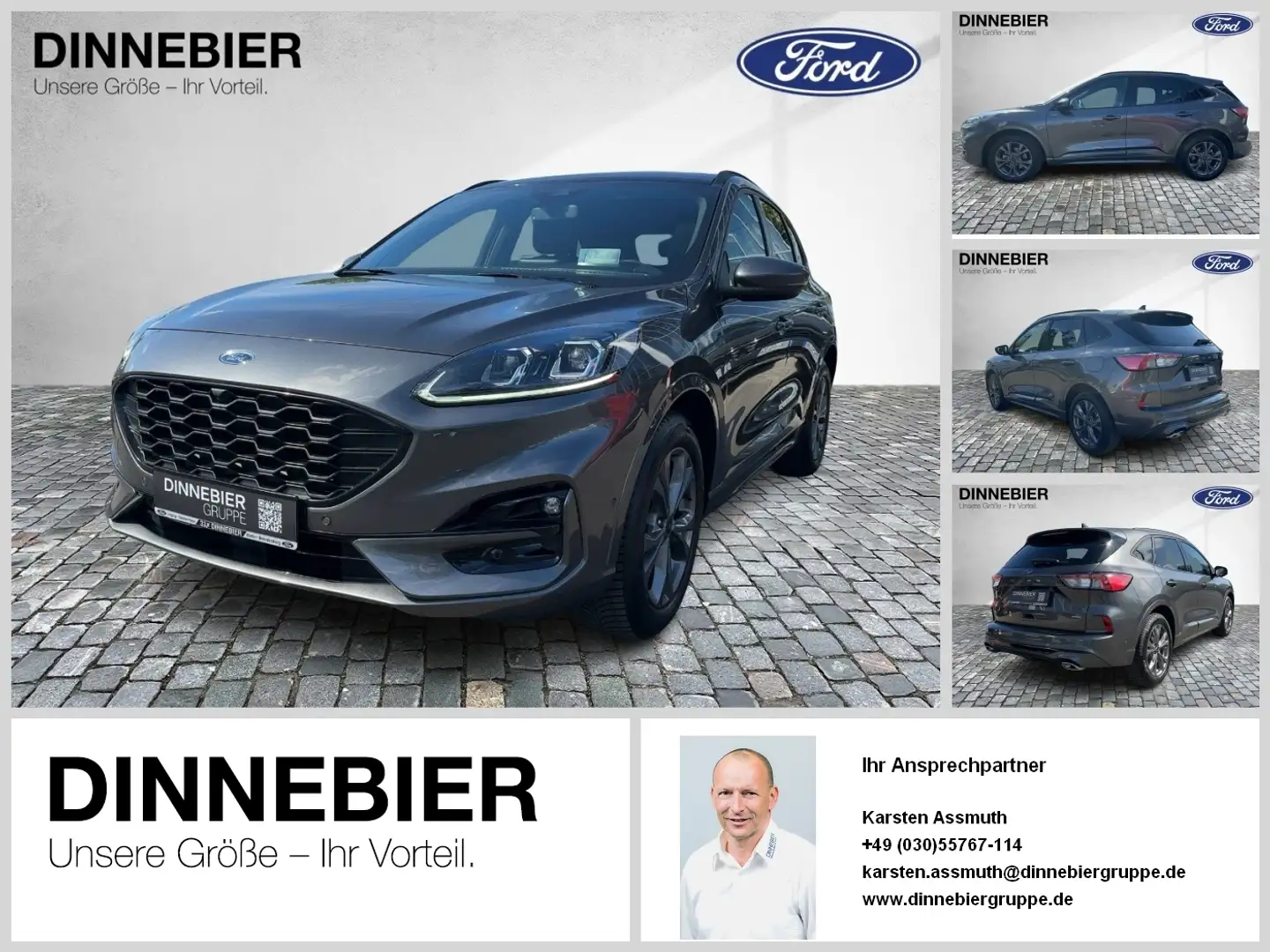 Ford Kuga ST-Line X LED+AHK+Glasdach+Kamera+SHZ Gris - 1