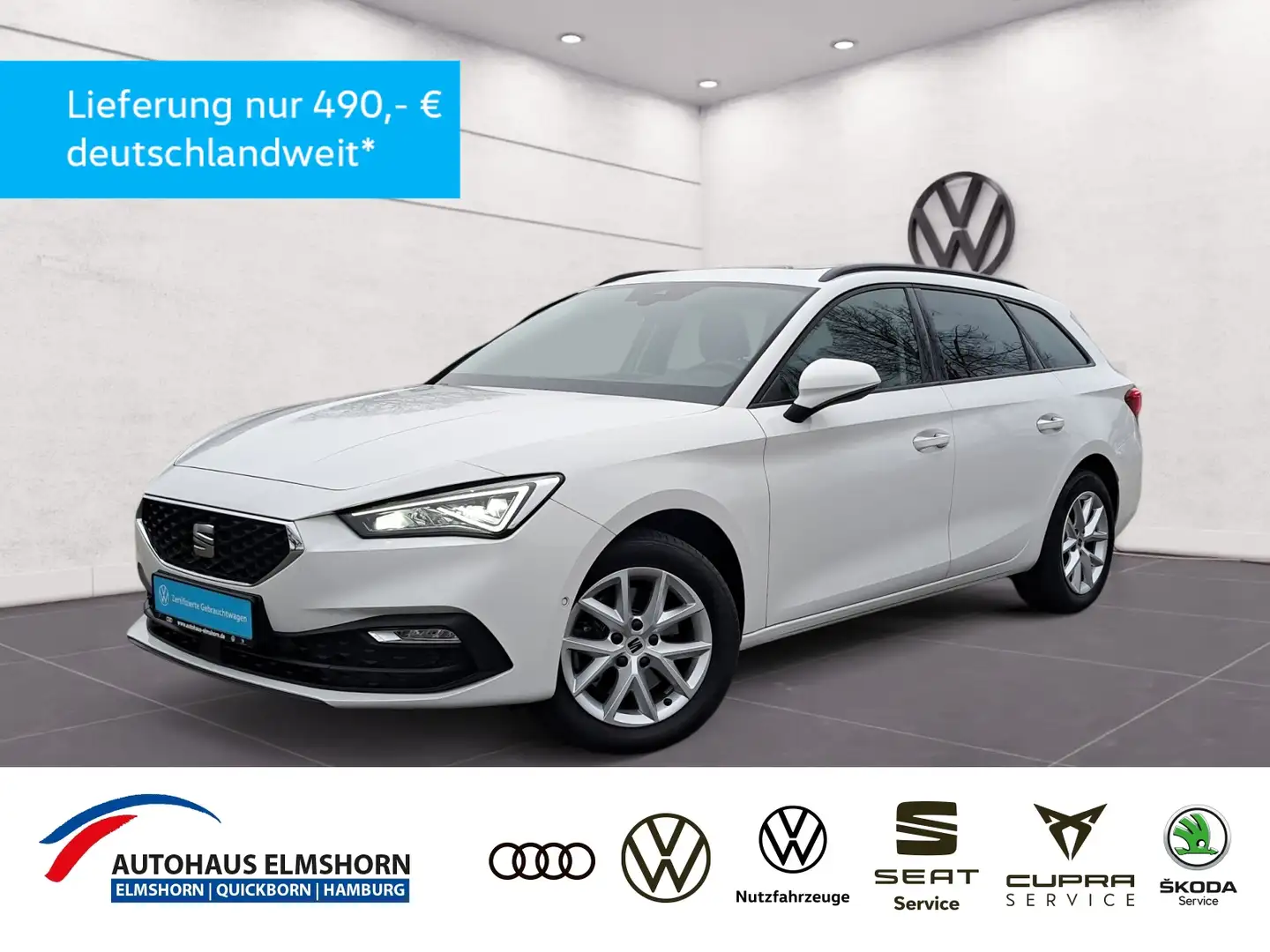 SEAT Leon Sportstourer Style 2.0 TDI DSG PANO NAV LED KAM P Weiß - 1