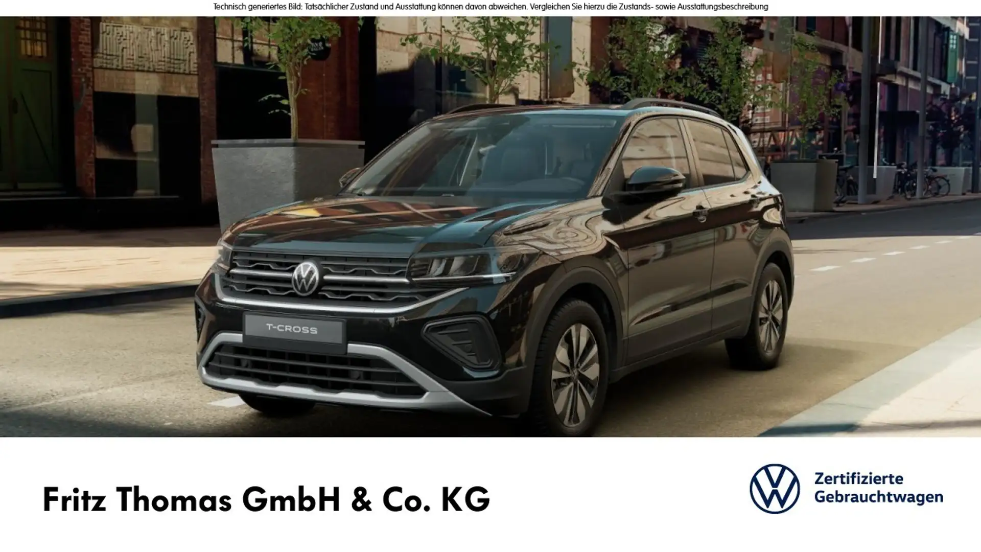 Volkswagen T-Cross 1.0 TSI DSG Goal LED Navi AHK PDC SHZ Klima Navi Noir - 1
