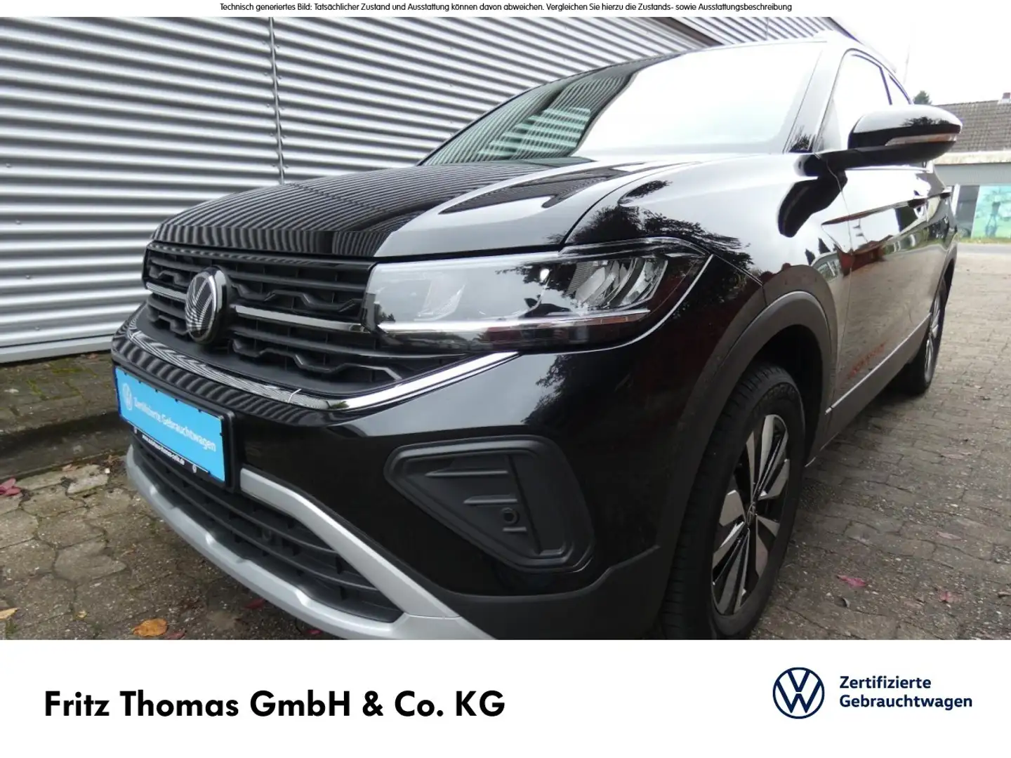 Volkswagen T-Cross 1.0 TSI DSG Goal LED Navi AHK PDC SHZ Klima Navi Schwarz - 2
