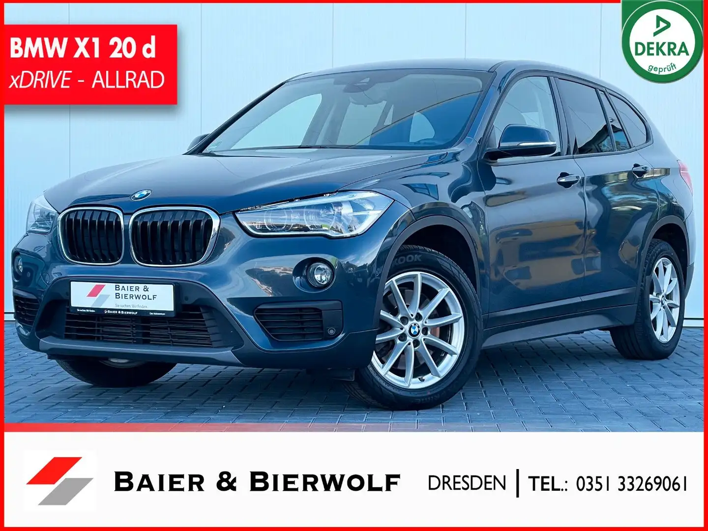 BMW X1 20d xDrive  Advantage LED AHK SHZ PDC AUTOM. Grau - 1