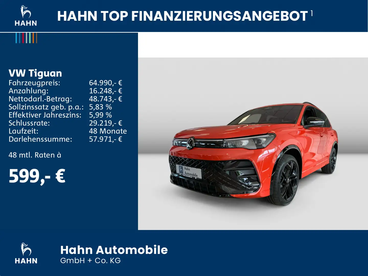 Volkswagen Tiguan R-Line 2,0TSI 195kW 4MOT PANO H&K LEDER Rot - 2