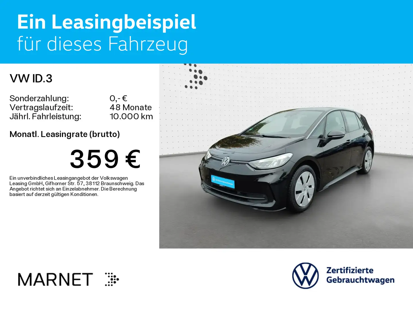 Volkswagen ID.3 Pro *62 kWh*150kW*NAVI*KAM*Keyless*SHZ*18Zo Schwarz - 2