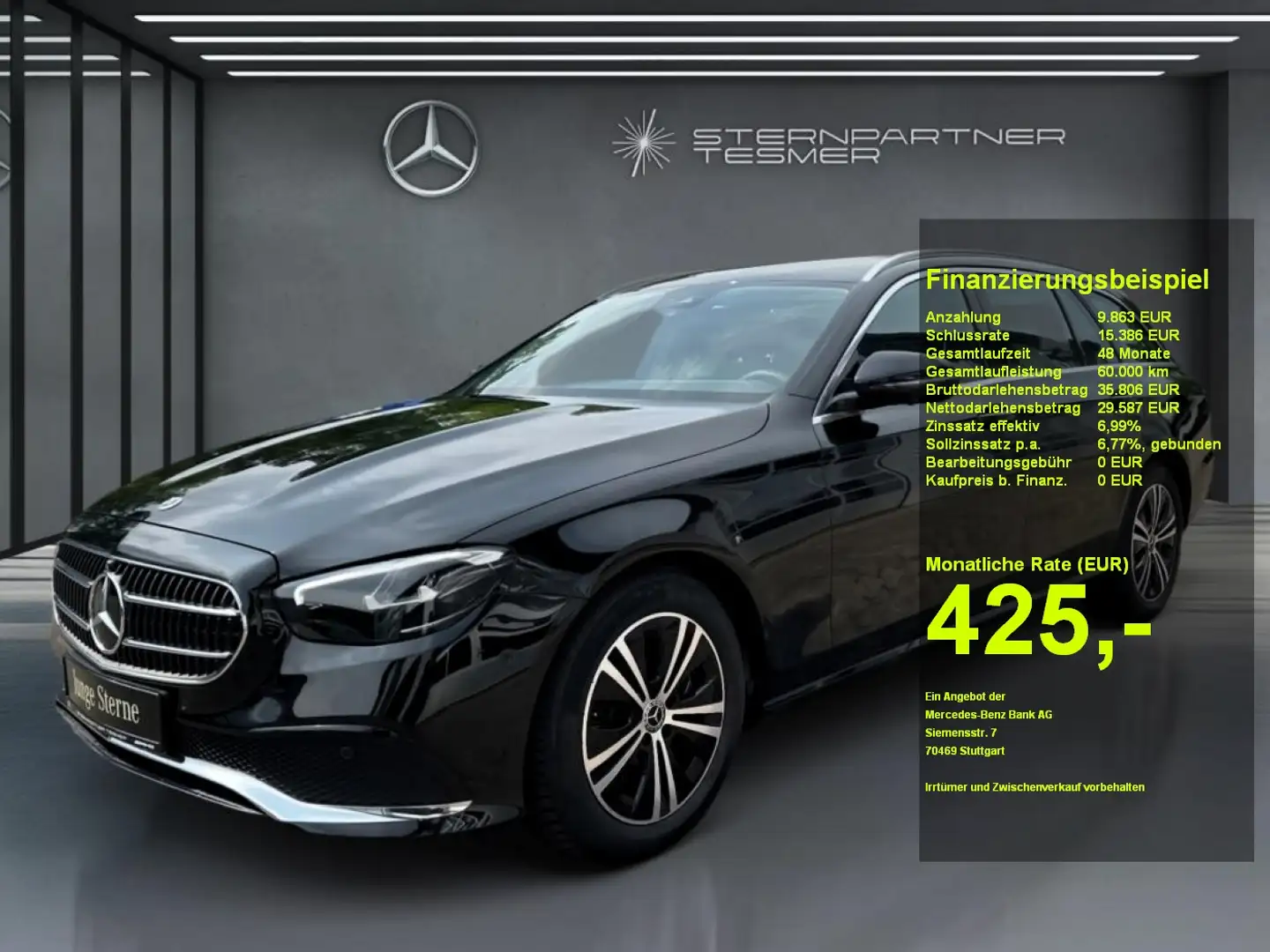 Mercedes-Benz E 200 T AVANTGARDE+LED+EASY-P+360°+TOTW+SzHz+DAB Negro - 1