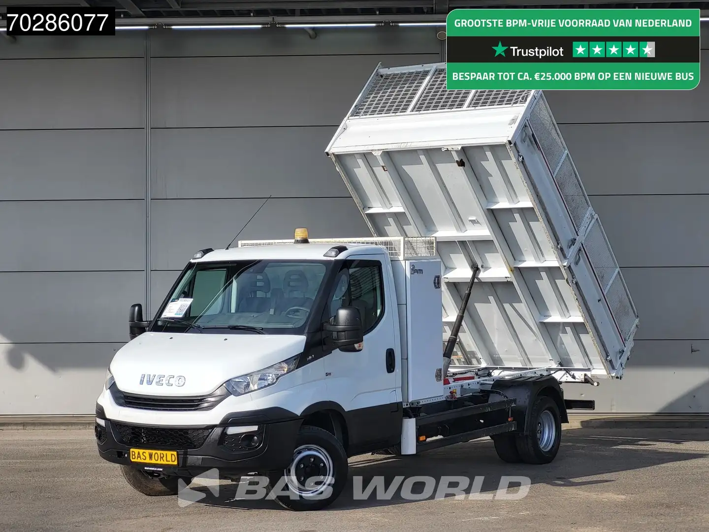 Iveco Daily 72C18 3.0L Kipper met Kist Dubbellucht 3,5t Trekha Wit - 1