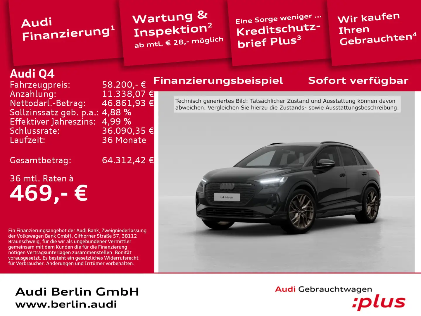 Audi Q4 e-tron Q4 45 e-tron quattro 210 kW Schwarz - 1