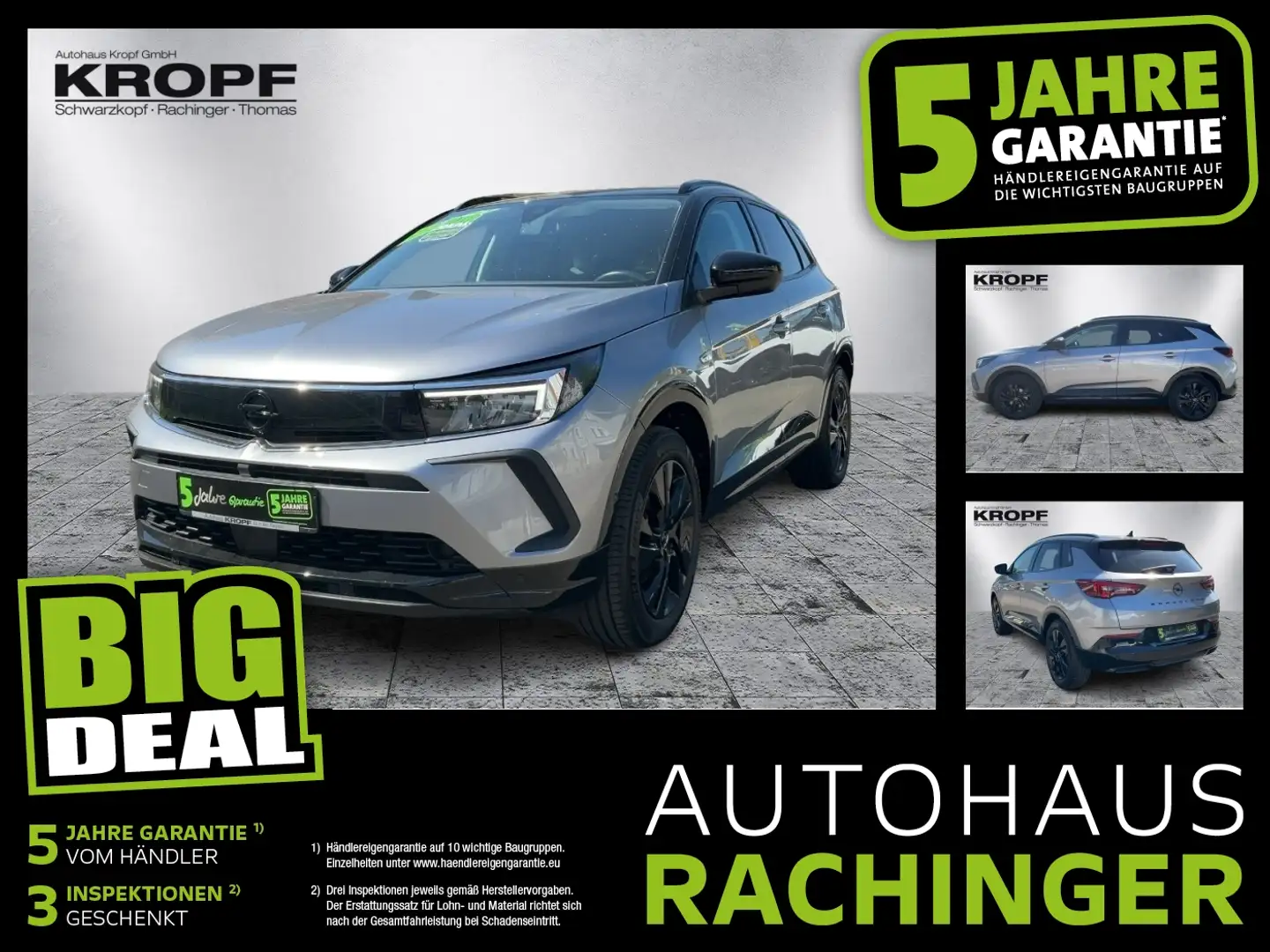 Opel Grandland 1.2 Turbo GS Line FIN ab2,99%+Navi+SHZ Grau - 1