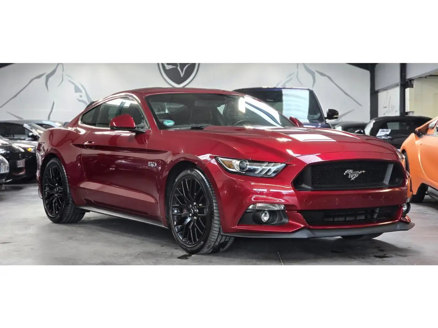 Ford Mustang GT FASTBACK 5.0 V8 420 BVA / FULL HISTO FORD / MALUS INCLUS Rouge - 1