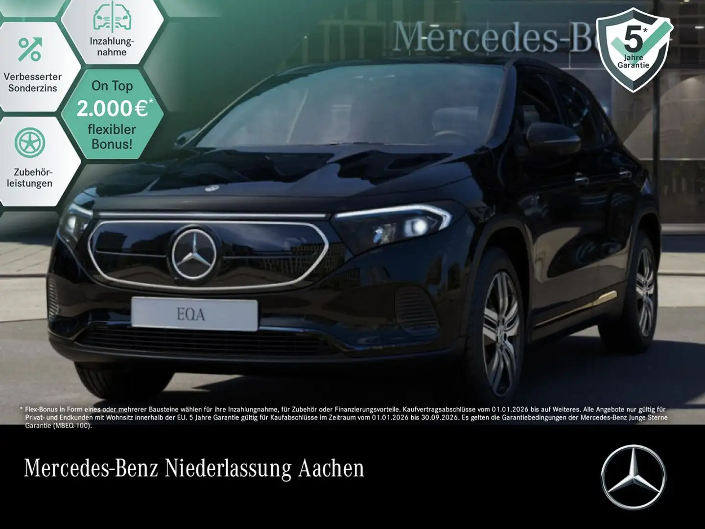 Mercedes-Benz EQA 250 PROG+NIGHT+PLUS-PAKET+AHK+360+KEYLESS Schwarz - 1