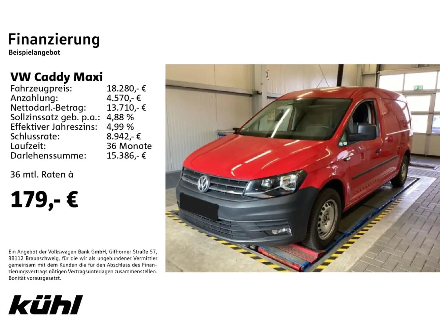 Volkswagen Caddy Kasten 2.0 TDI Navi AHK Rot - 2