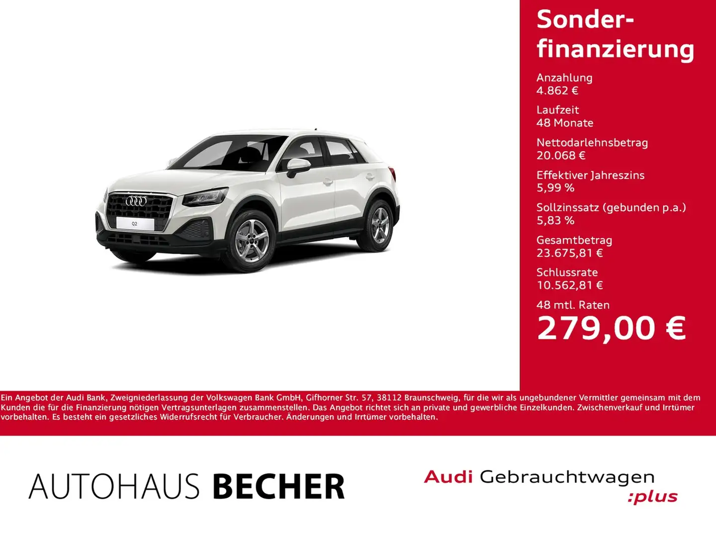 Audi Q2 35 TFSI S tronic /AHK/Sitzhz/LED/Navi/HuD Weiß - 1