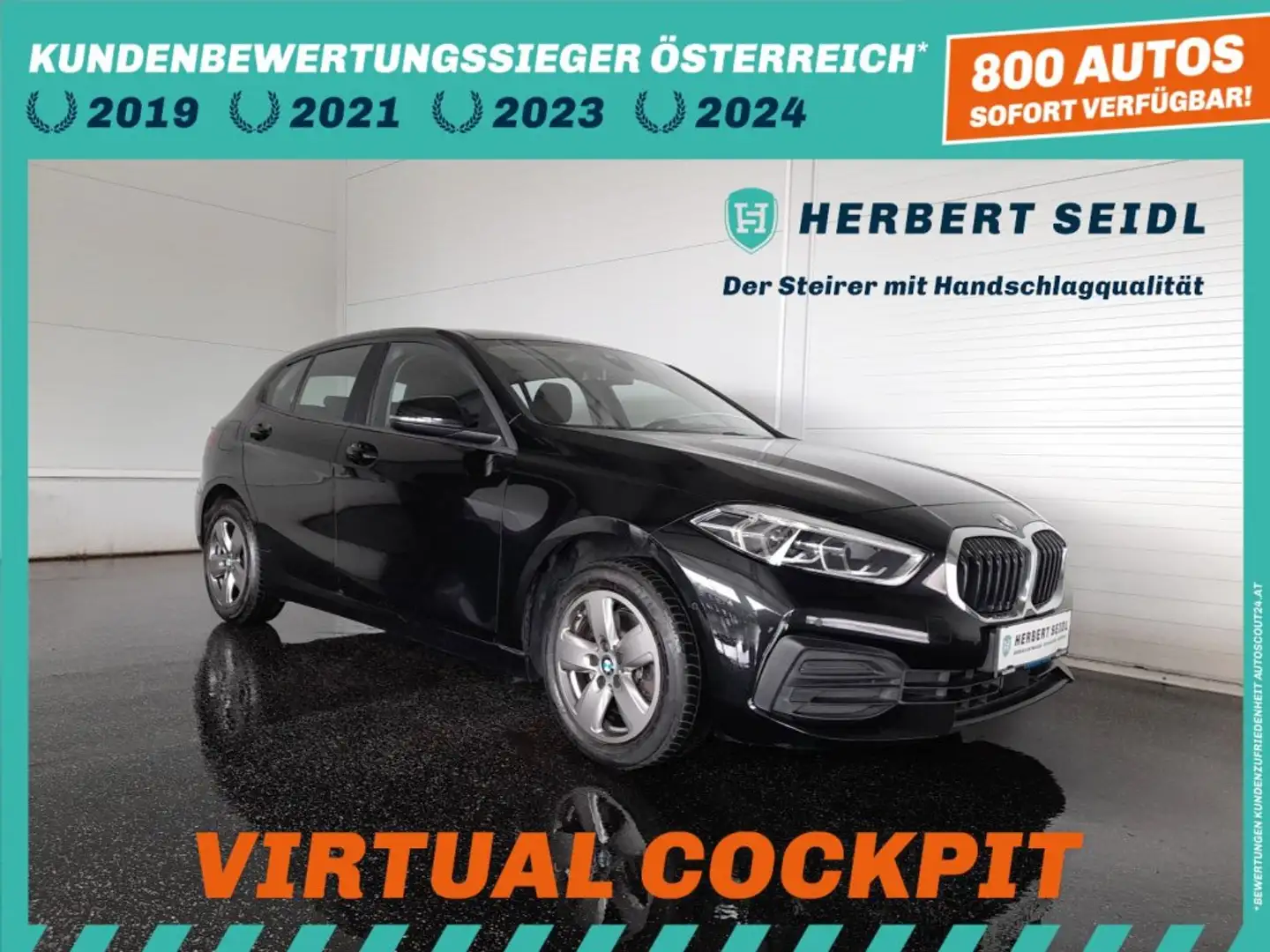 BMW 118 d Aut. *VOLL LED / NAVI / LIVE COCKPIT PROF. / KAMERA / KLIMAAUT.* Schwarz - 1