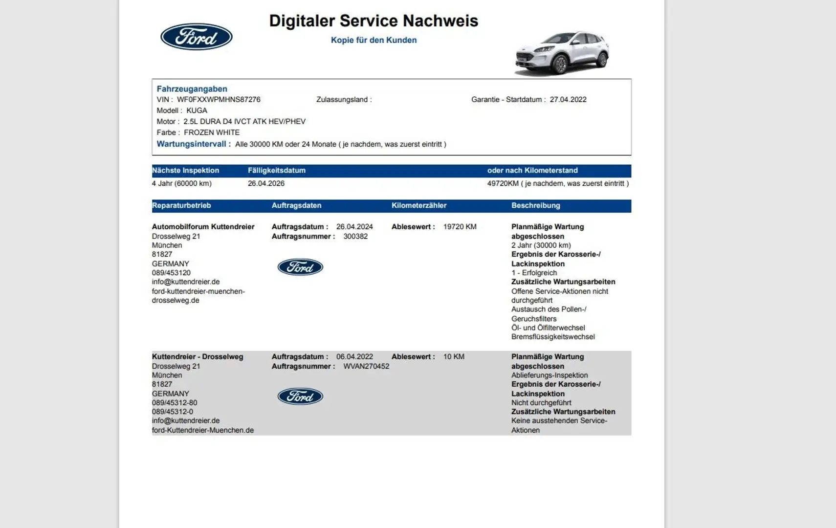 Ford Kuga PHEV Titanium Navi 2xKamera 2xPDC Sitzheiz. Blanc - 2