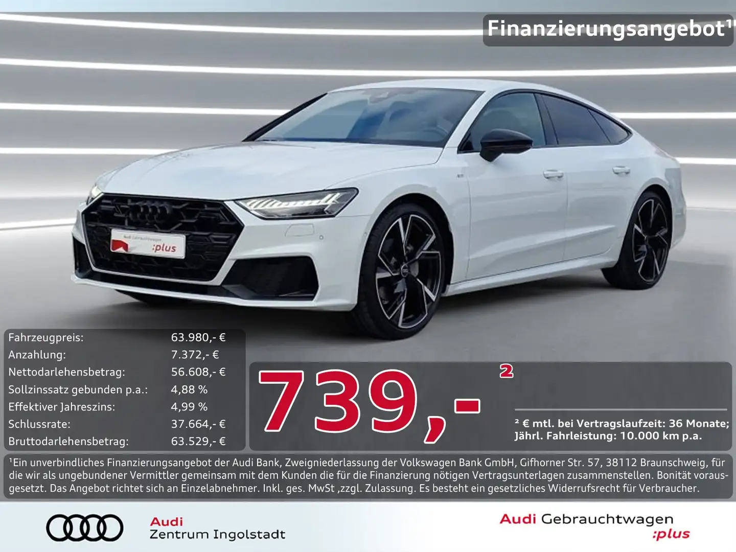 Audi A7 Sportback 40 TDI qu HD-MATRIX AHK 21" 2x S line Weiß - 1