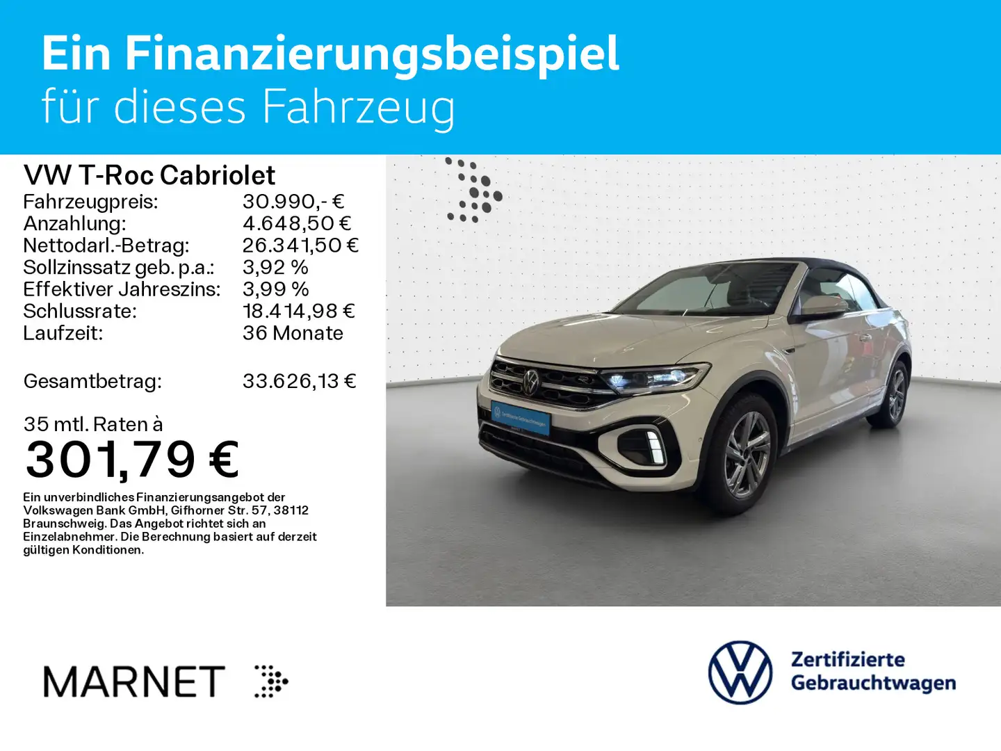 Volkswagen T-Roc R-Line 1.5 TSI DSG Navi*AHK*Kame Blanc - 2