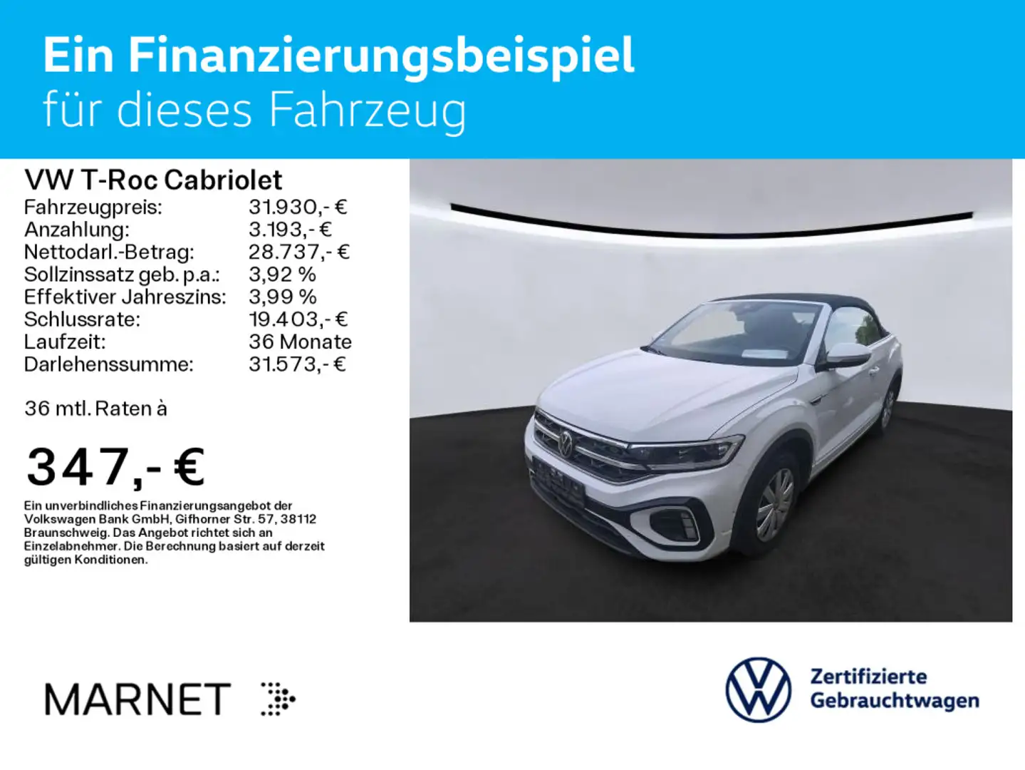 Volkswagen T-Roc R-Line 1.5 TSI DSG Navi*AHK*Kame Weiß - 2