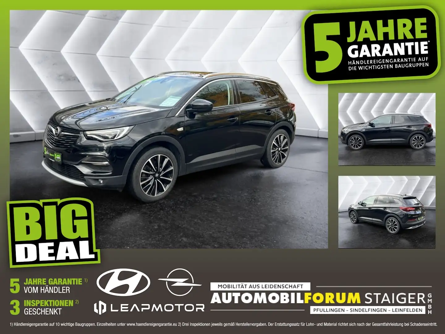 Opel Grandland 1.6 Turbo Ultimate 4 AHK 2xKlima LM Nero - 1