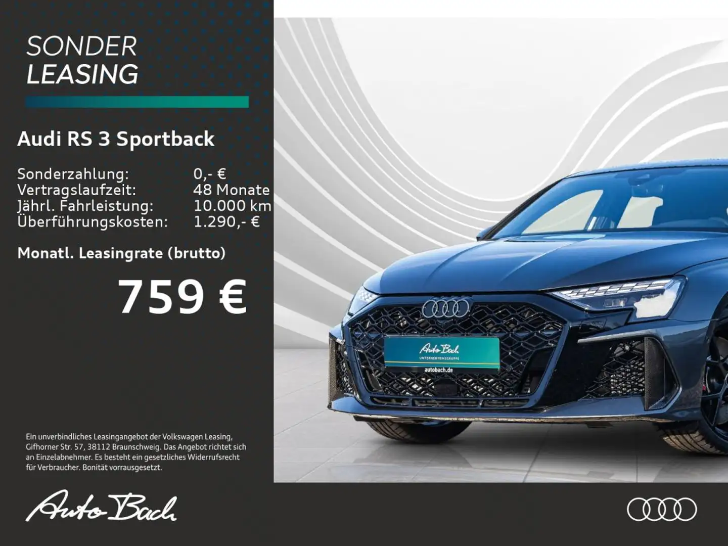 Audi RS3 Sportback 280km/h PANO Carbon Matrix Carbon *SONDE Grau - 1