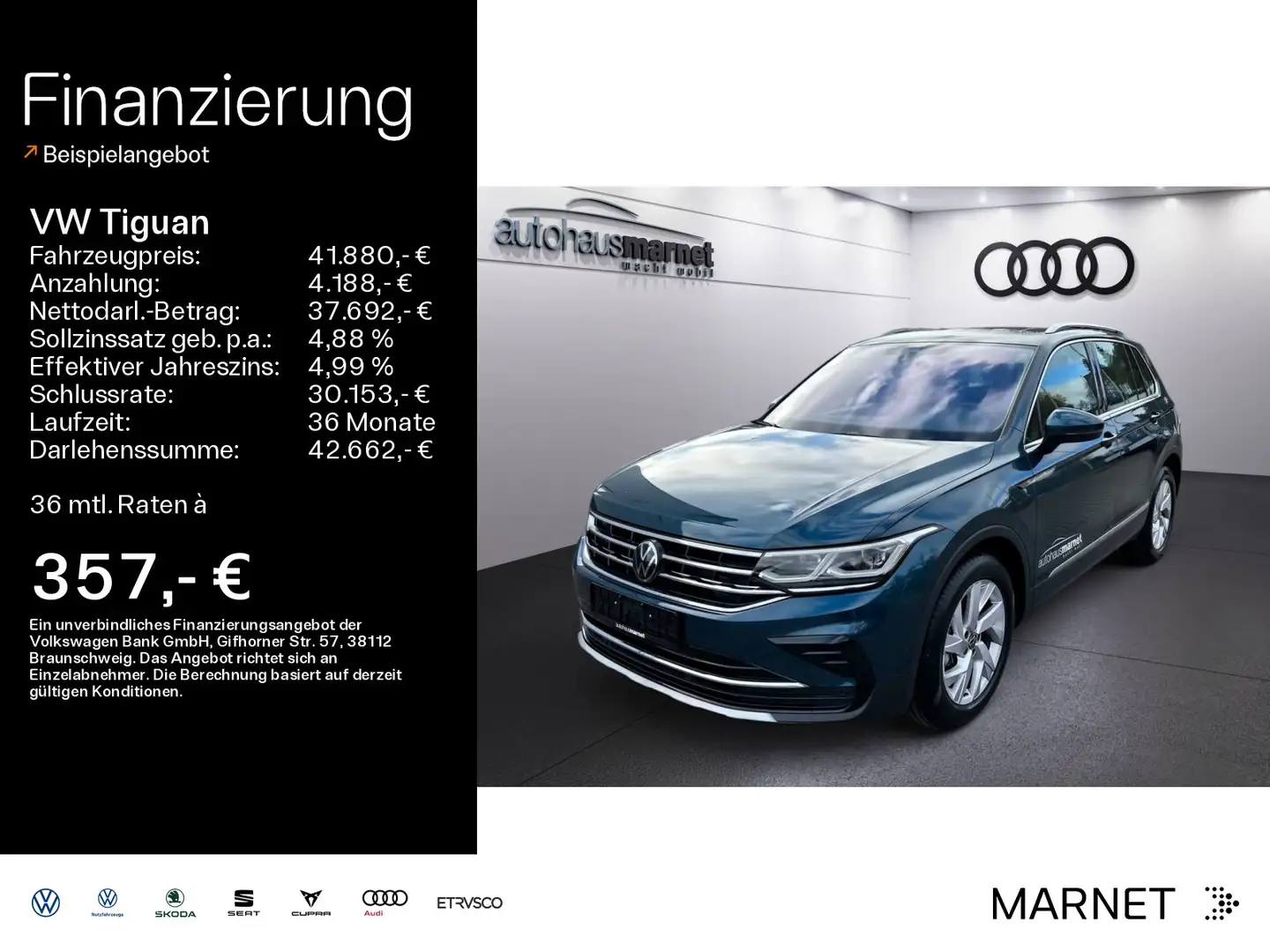 Volkswagen Tiguan 2.0 TDI DSG Elegance AHK*TAS*LAS*FAS*PAS Azul - 1