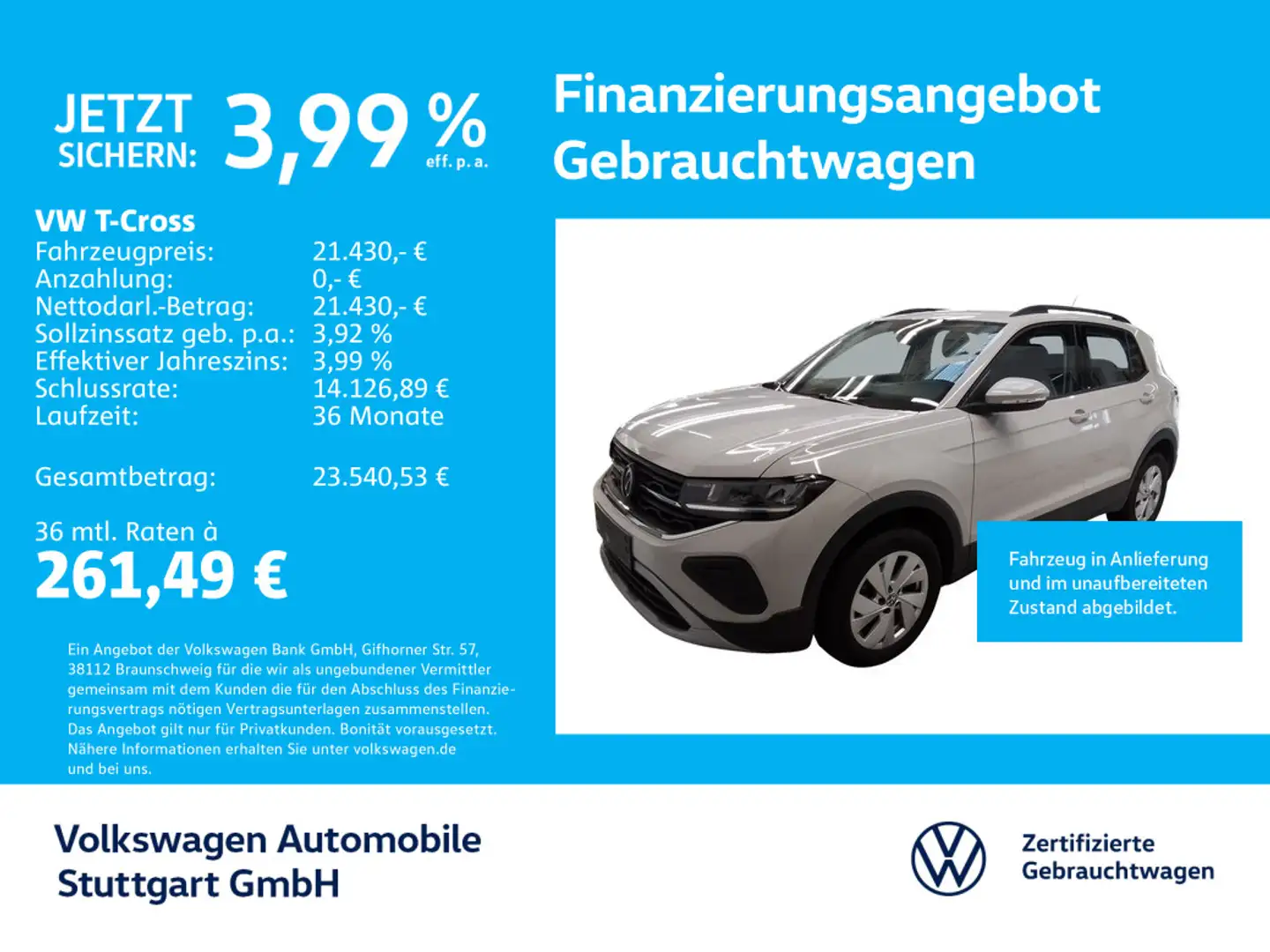 Volkswagen T-Cross 1.0 TSI Life Navi Tempomat Grau - 1