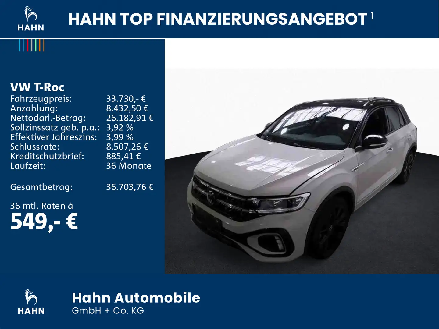 Volkswagen T-Roc 1.5 TSI DSG R-Line Black Style Navi LED Grau - 2