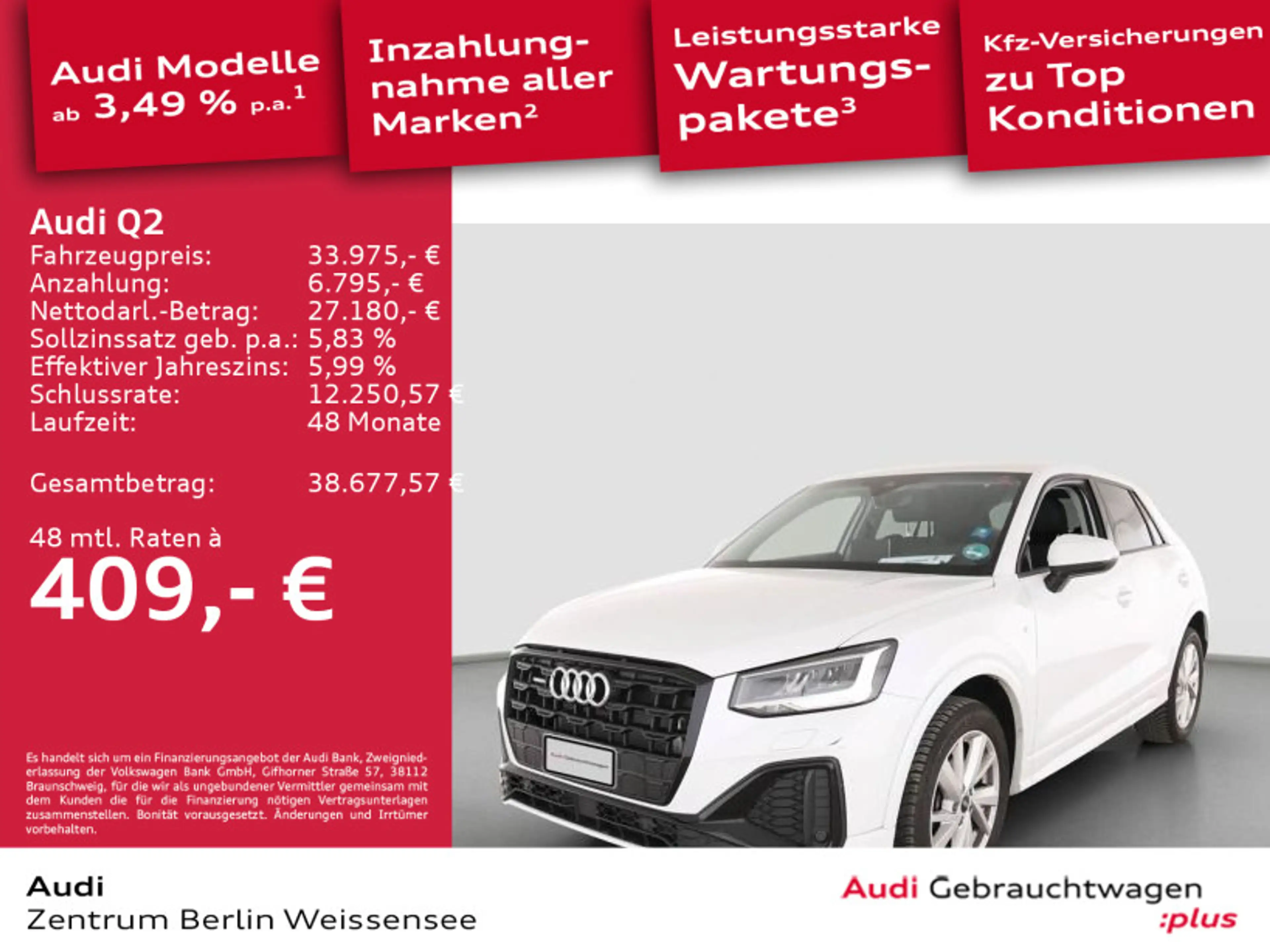 Audi Q2 35 TDI QUA*S-LINE*ACC*APP*NAVI*VKE*GJR*KLIMA* — photo 2