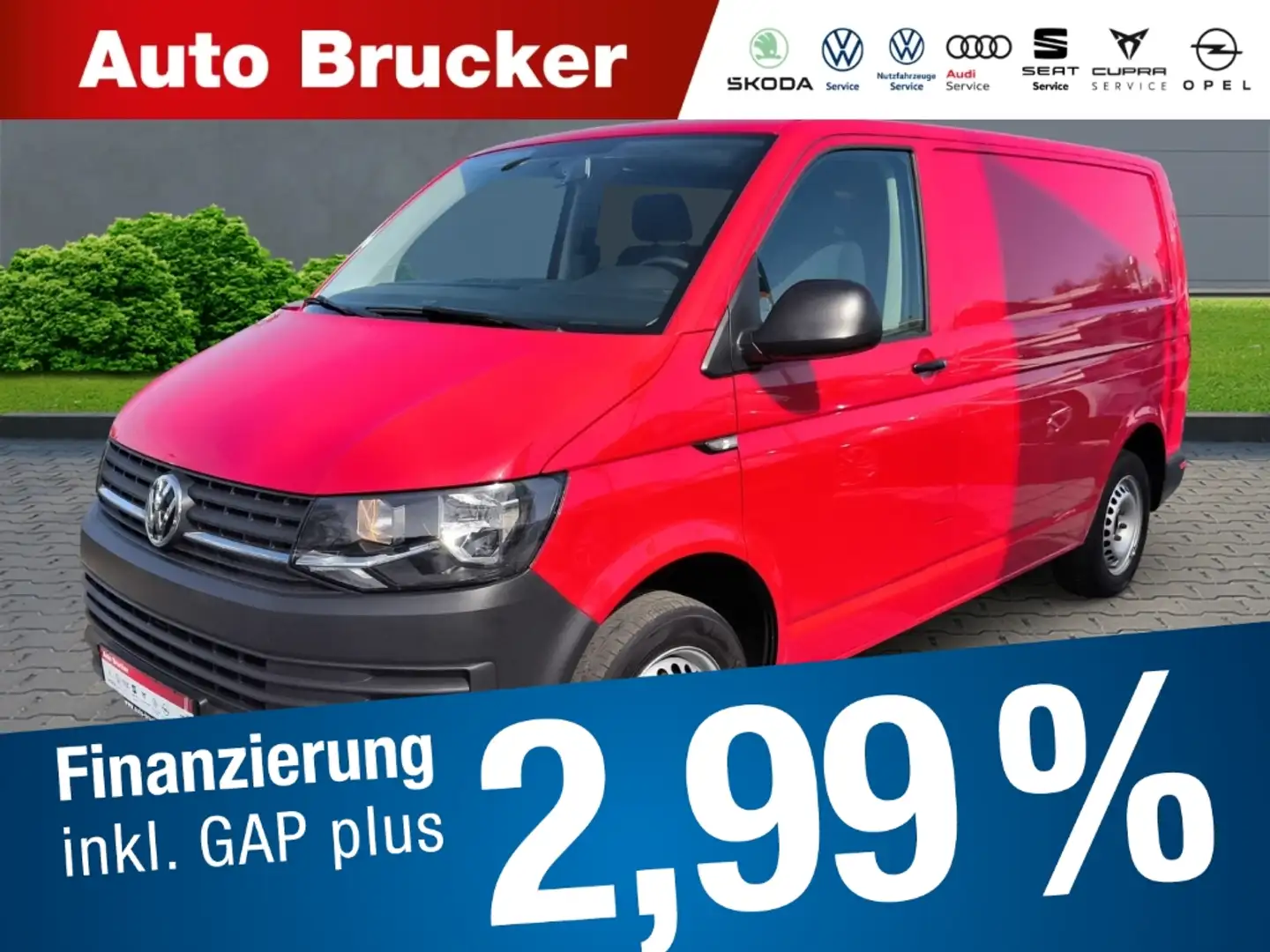 Volkswagen T6 Transporter Kasten-Kombi Kasten EcoProfi 2.0 TDI Rot - 1