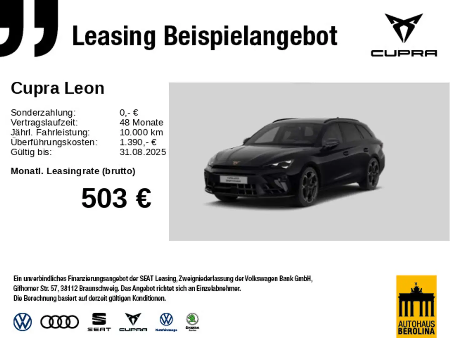 CUPRA Leon ST 1.5 e-Hybrid VZ DSG *MATRIX*SENNHEISER* Schwarz - 1