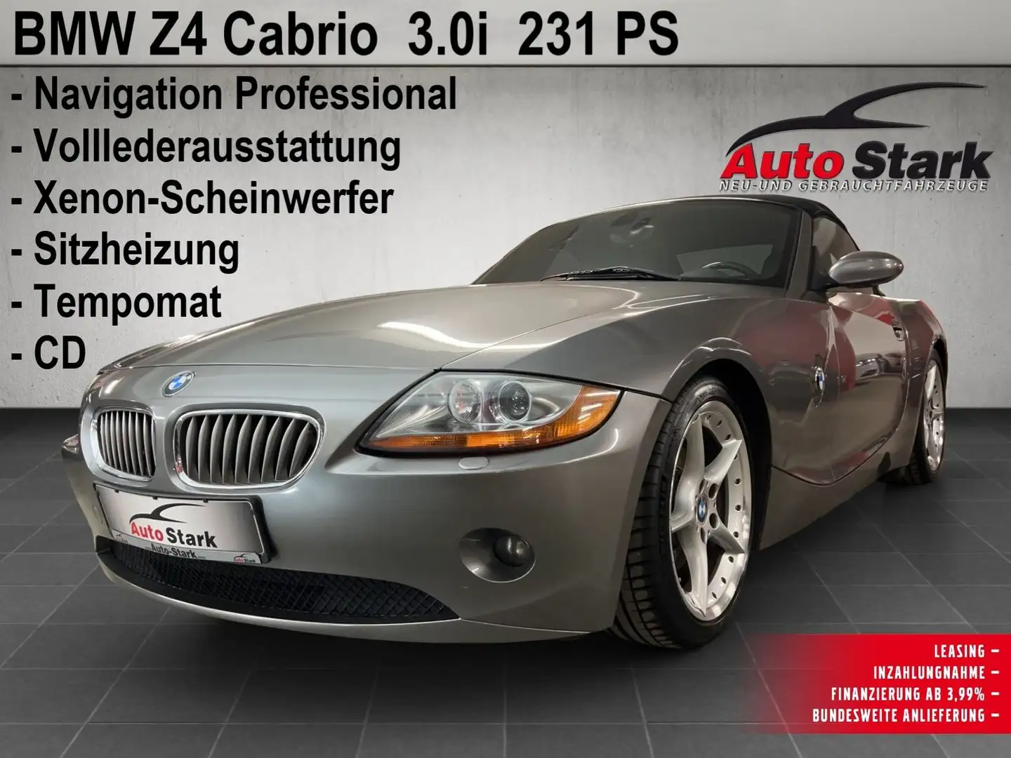 BMW Z4 3.0i°Cabrio°Xenon°Tempomat°Leder°SHZ°Klima°Navi° Grau - 1