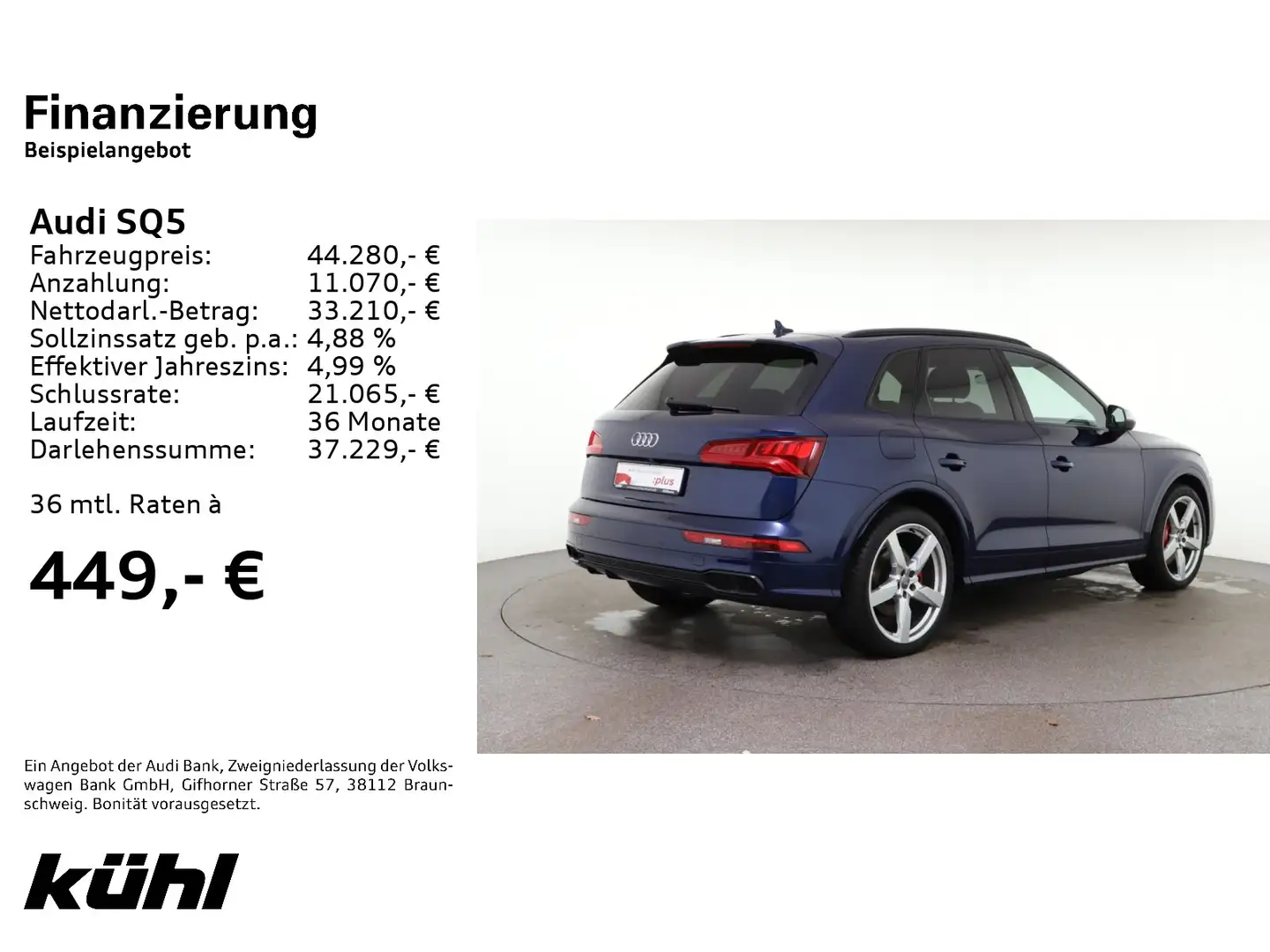 Audi SQ5 3.0 TDI Q Tip. LED Standhzg. B&O Kamera Navi Modrá - 2