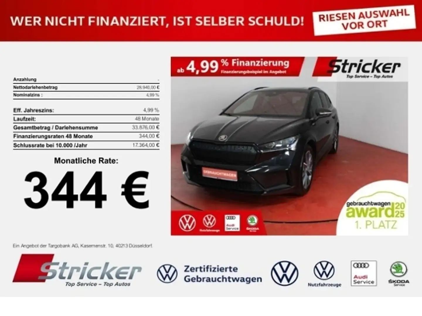 Skoda Enyaq IV60 Sportline 344,-ohne Anzahlung Pano Wärmepump Noir - 1