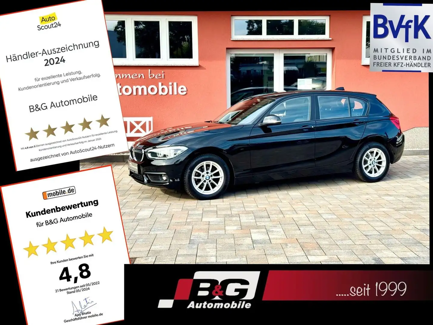 BMW 118 d Advantage*Garantie*LED*Navi Schwarz - 1
