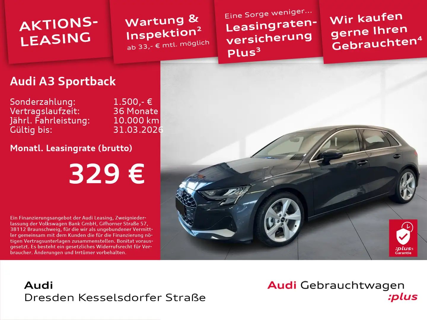 Audi A3 35 TFSI Advanced Navi AHZV S tronic Grau - 1