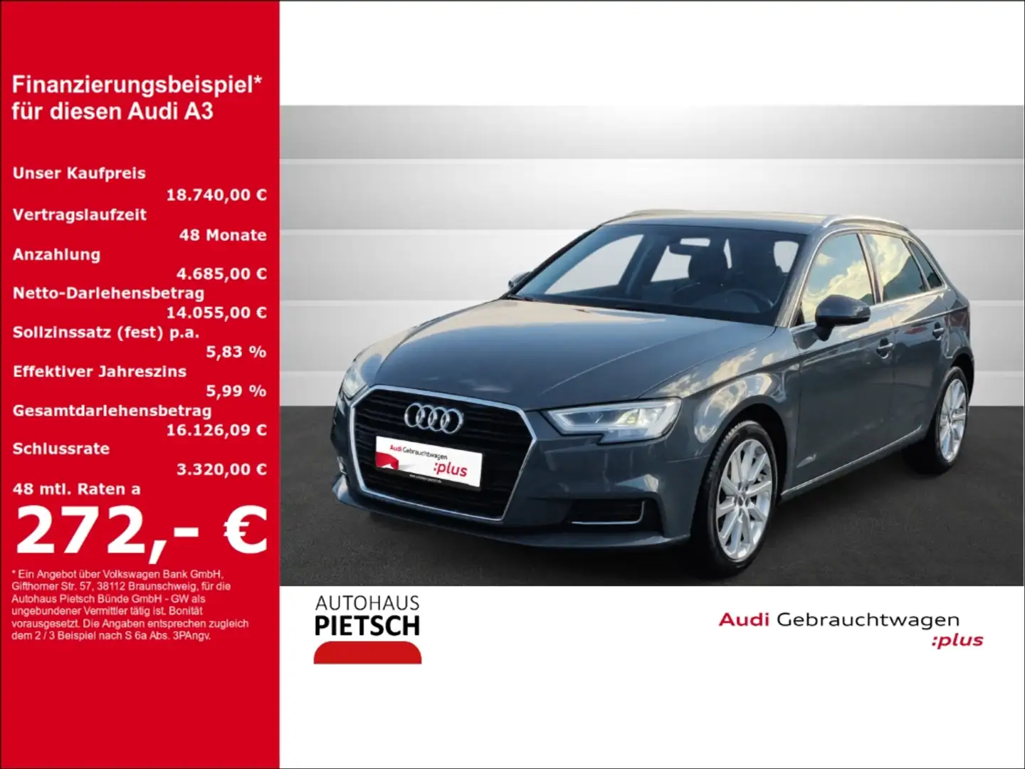 Audi A3 Sportback 30 TFSI design LED Navi Sitzhzg Gris - 1
