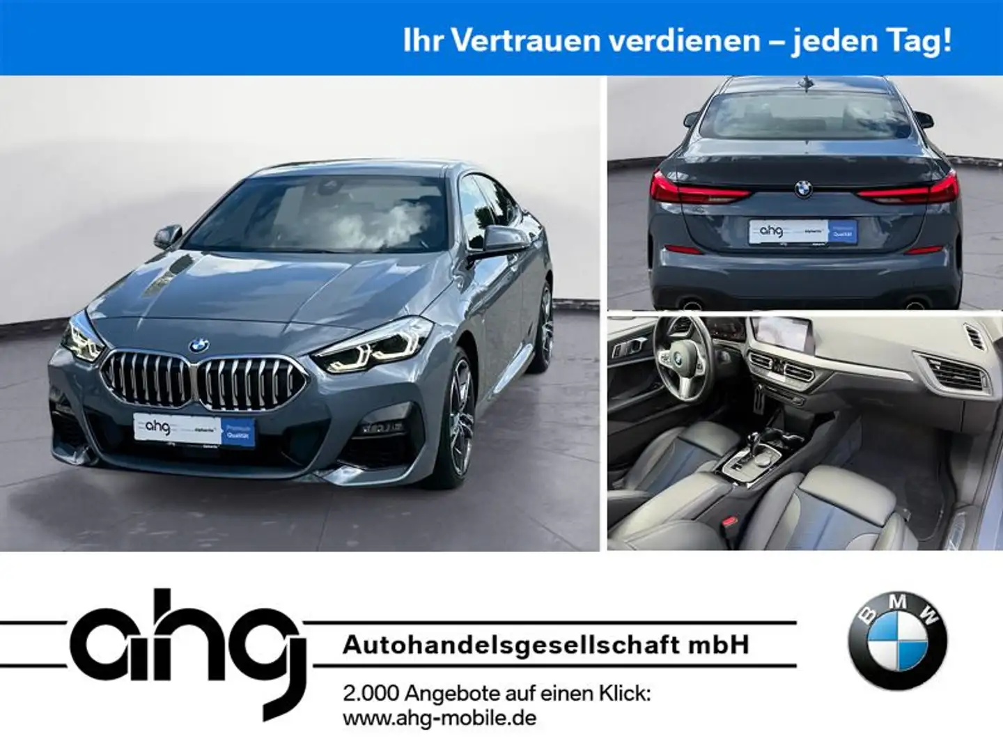 BMW 220i Gran Coupe M Sport Navi Klima PDC AHK LED S Grijs - 1