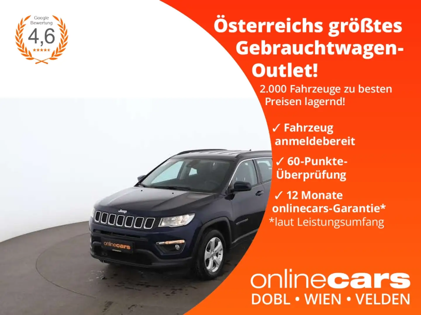 Jeep Compass 1.6 MultiJet Longitude AHK SITZHZG TEMP Blau - 1