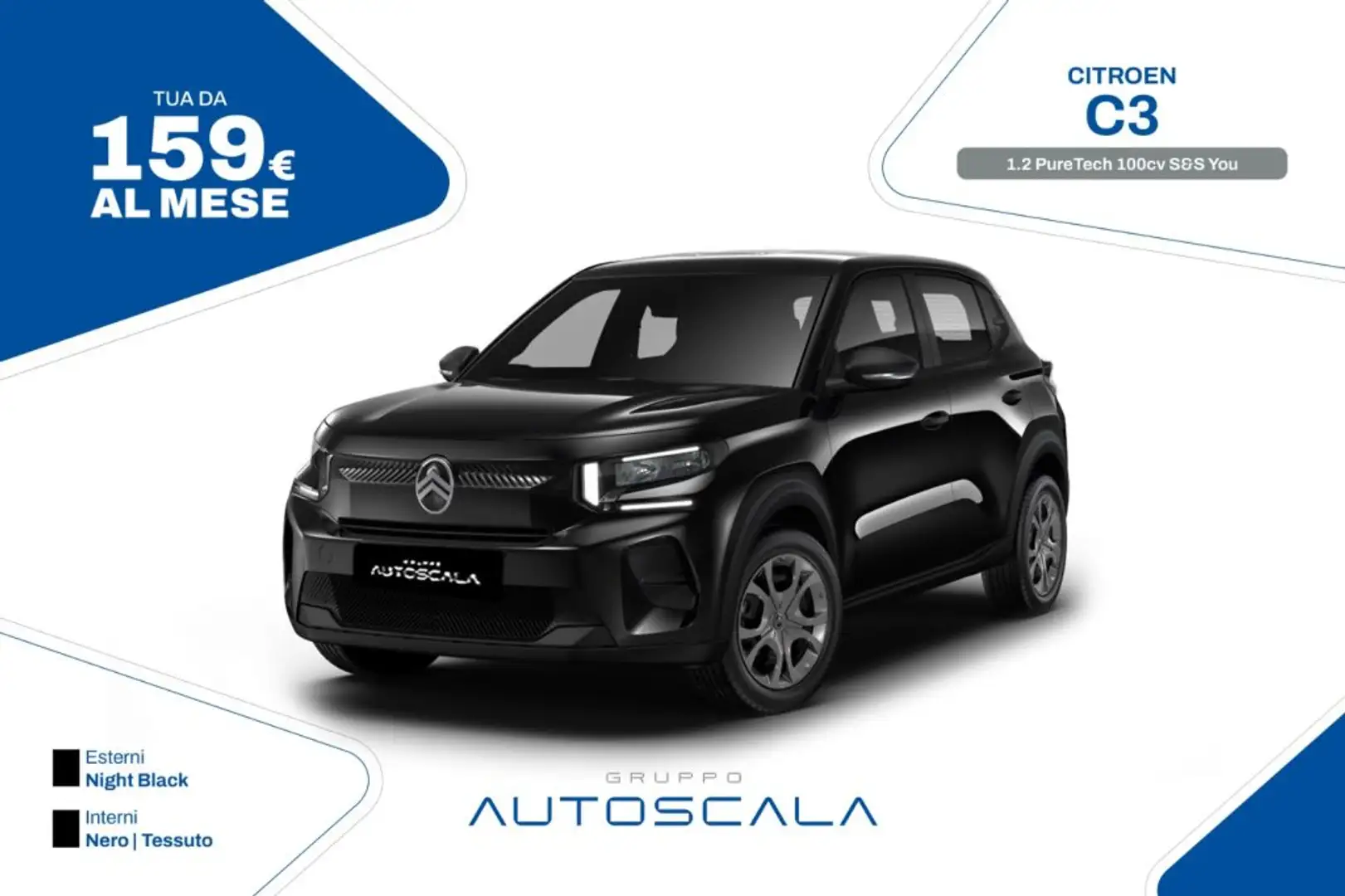Citroen C3 1.2 PureTech 100cv S&S You Nero - 1