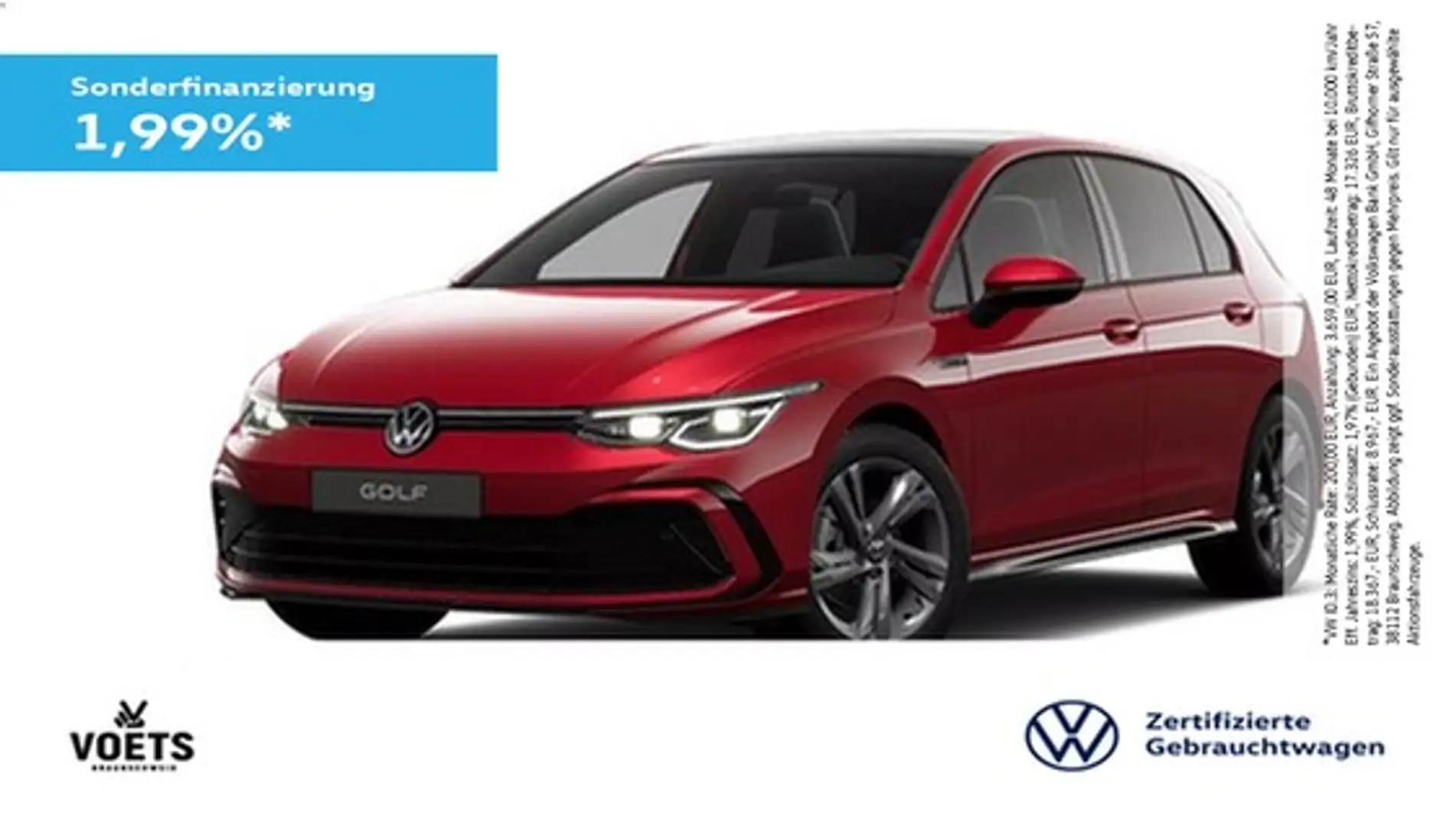 Volkswagen Golf VIII R-Line 2.0 TDI DSG PANO+STANDHZG+MATRIX-LED Rot - 1