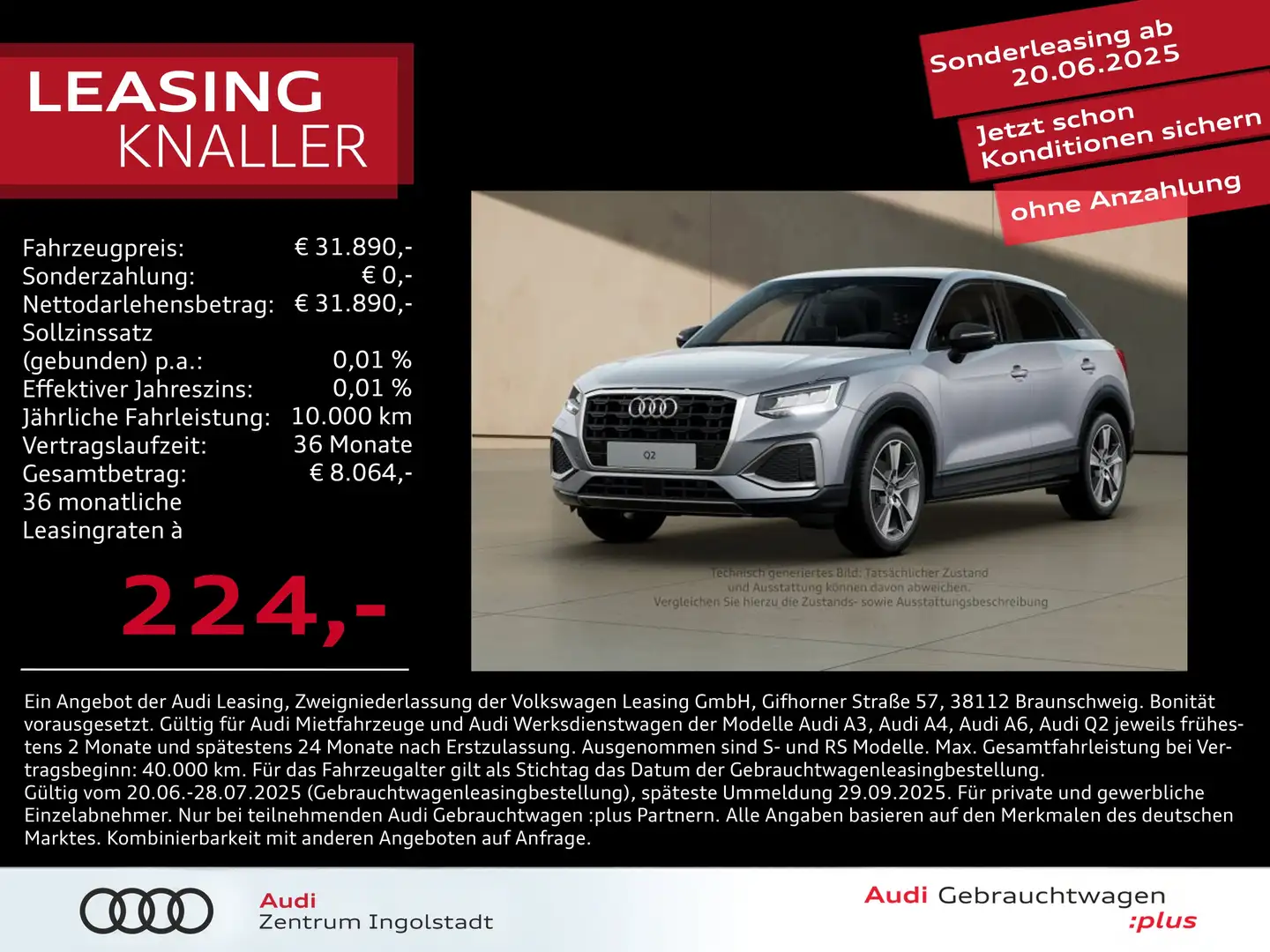 Audi Q2 35 TFSI AHK ACC NAVI virtual+ 18" Advanced Silber - 1