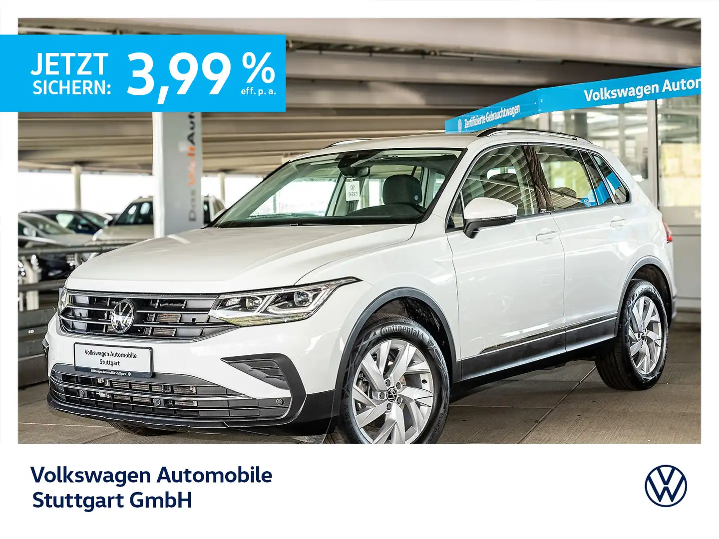 Volkswagen Tiguan Life 2.0 TDI DSG Navi LED AHK ACC SHZ PDC Weiß - 1