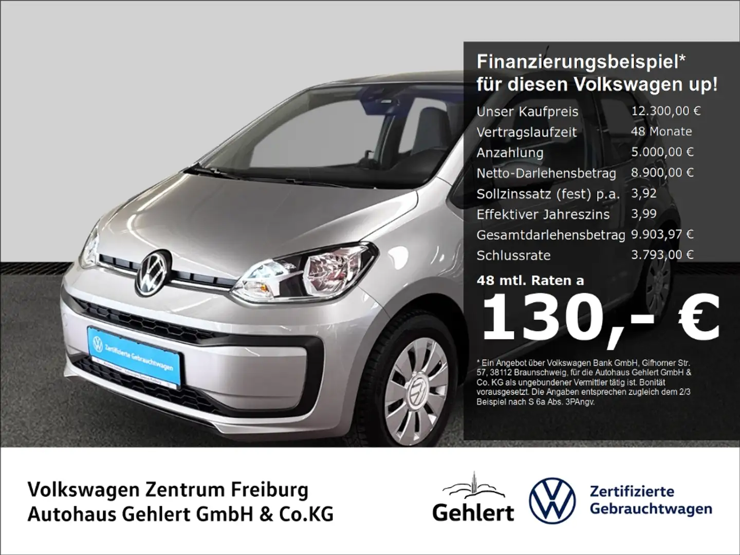 Volkswagen up! 1.0  Klima Bluetooth HU/AU neu Inspektion neu Silber - 1