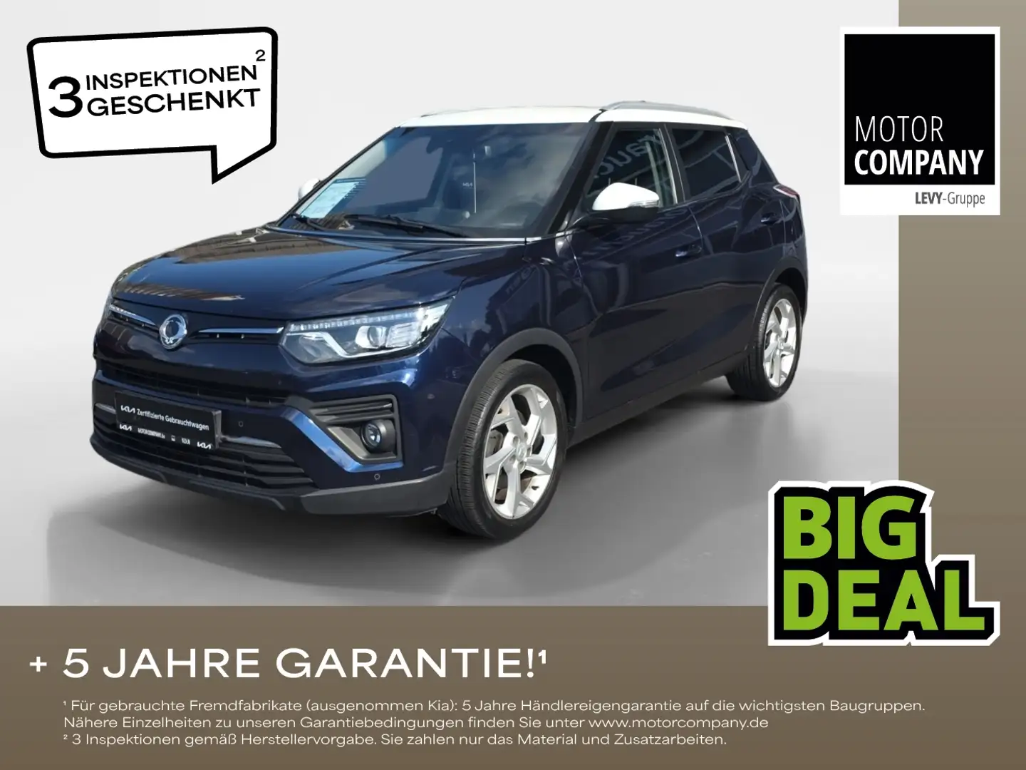 SsangYong Tivoli 1.5 T-GDI 4x2 Fizz +Navi+R.Kam+PDC+Alu+HU+ Blau - 1