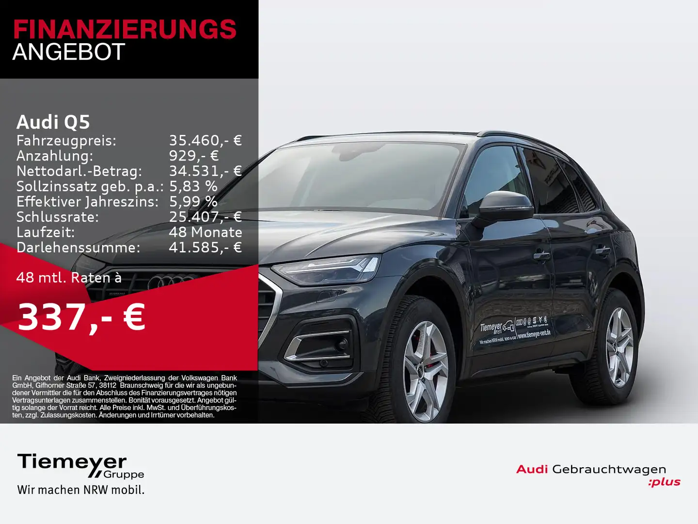 Audi Q5 45 TFSI Q ACC MATRIX eKLAPPE eSITZ VIRTUAL Grau - 1