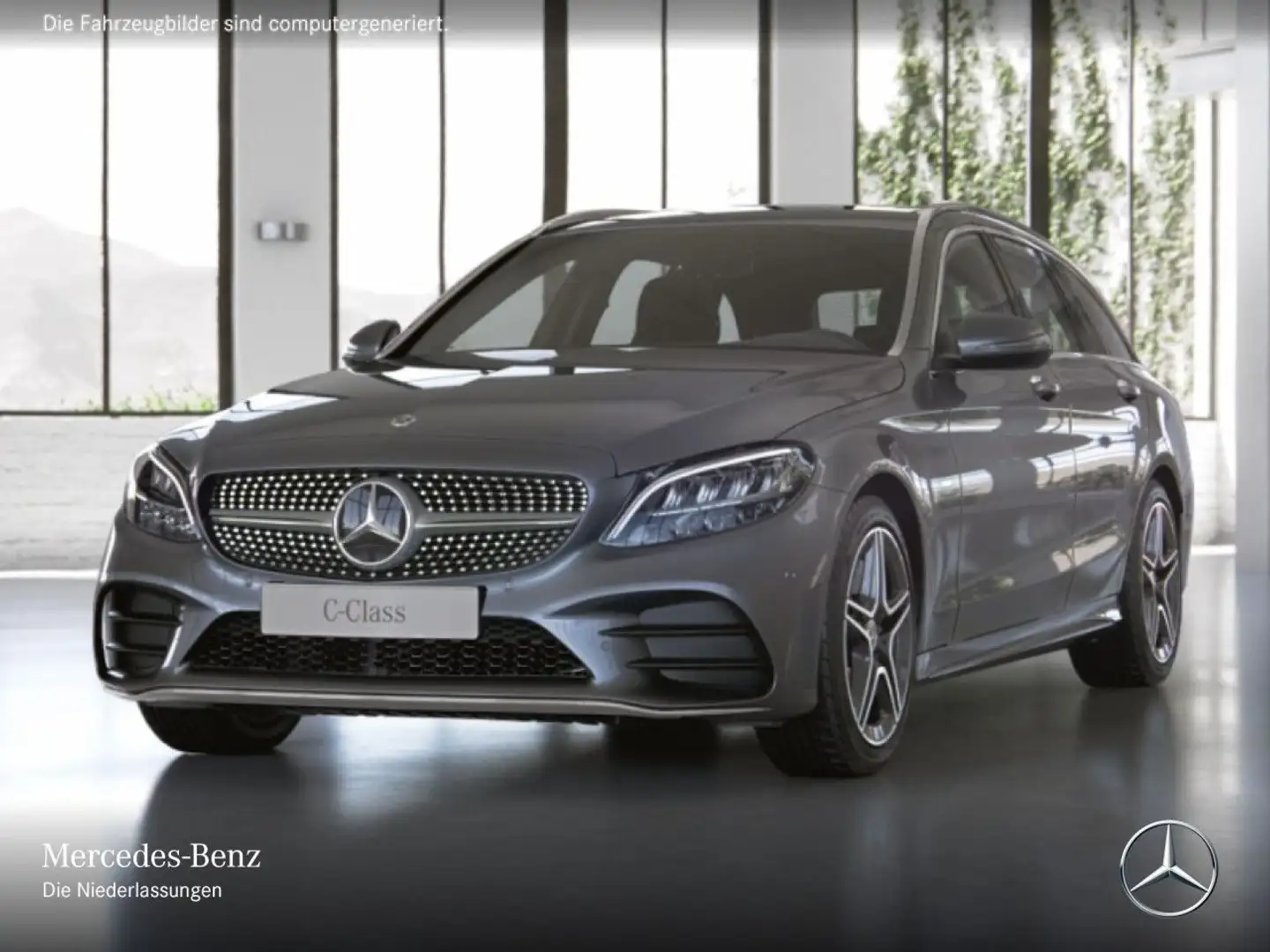 Mercedes-Benz C 300 e T AMG+AHK+LED+SPUR+TOTW+KEYLESS+9G Grijs - 2