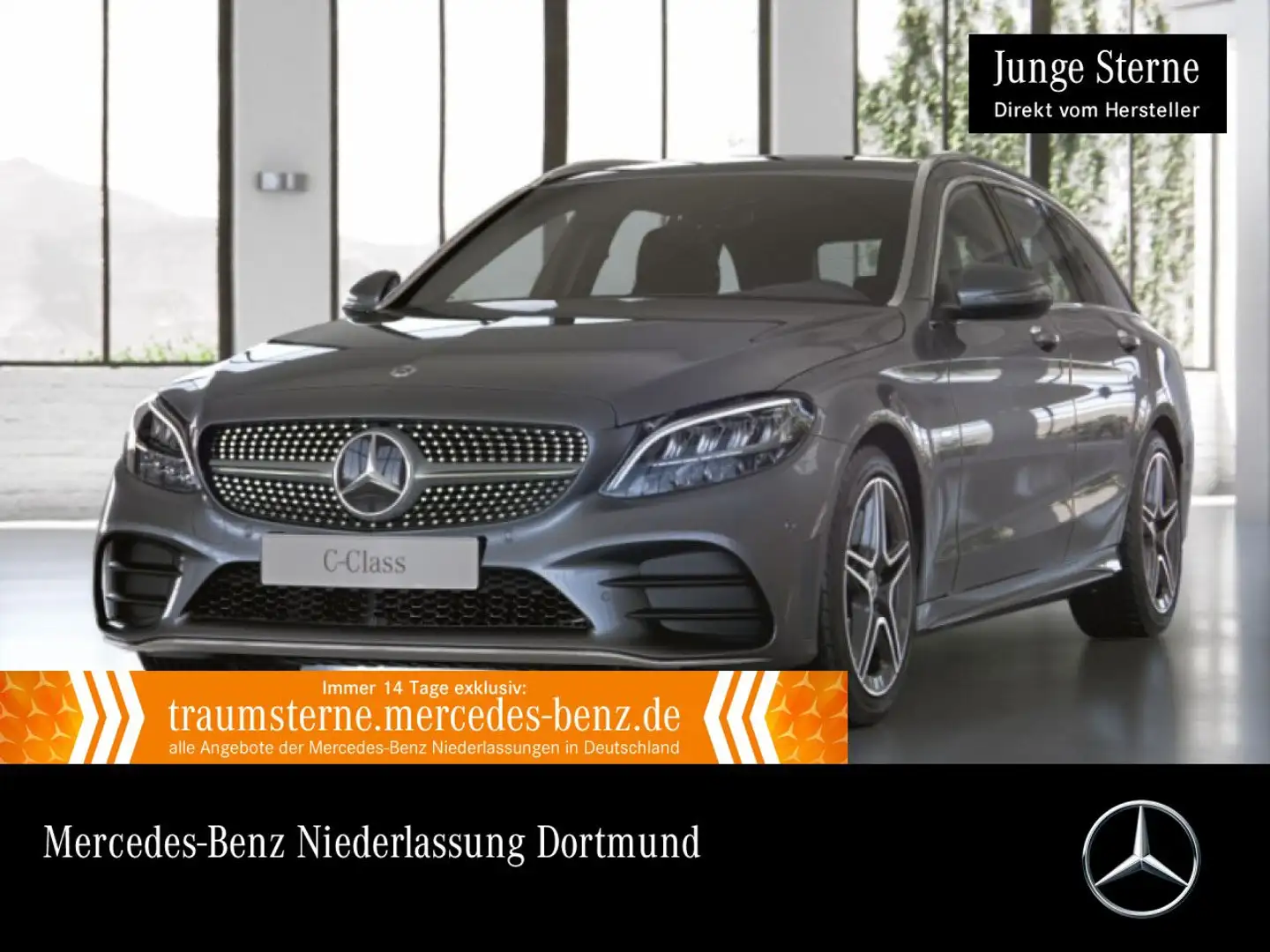 Mercedes-Benz C 300 e T AMG+AHK+LED+SPUR+TOTW+KEYLESS+9G Grijs - 1