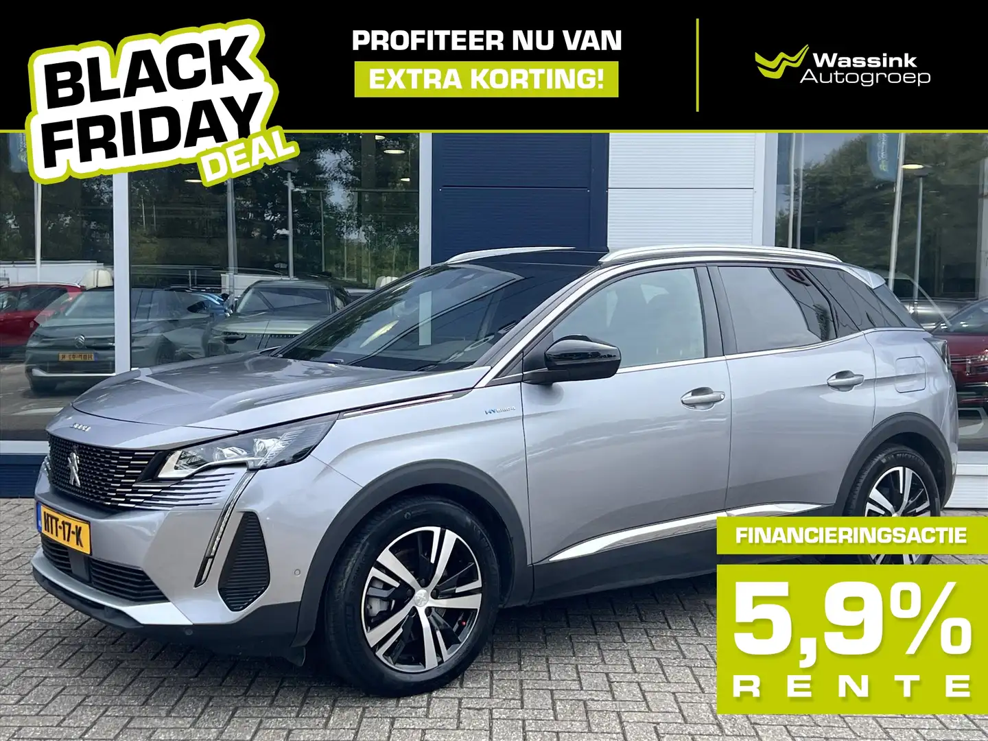 Peugeot 3008 BLACK FRIDAY DEAL | 1.6 Plug-in HYbrid4 300pk e-EA Grau - 1