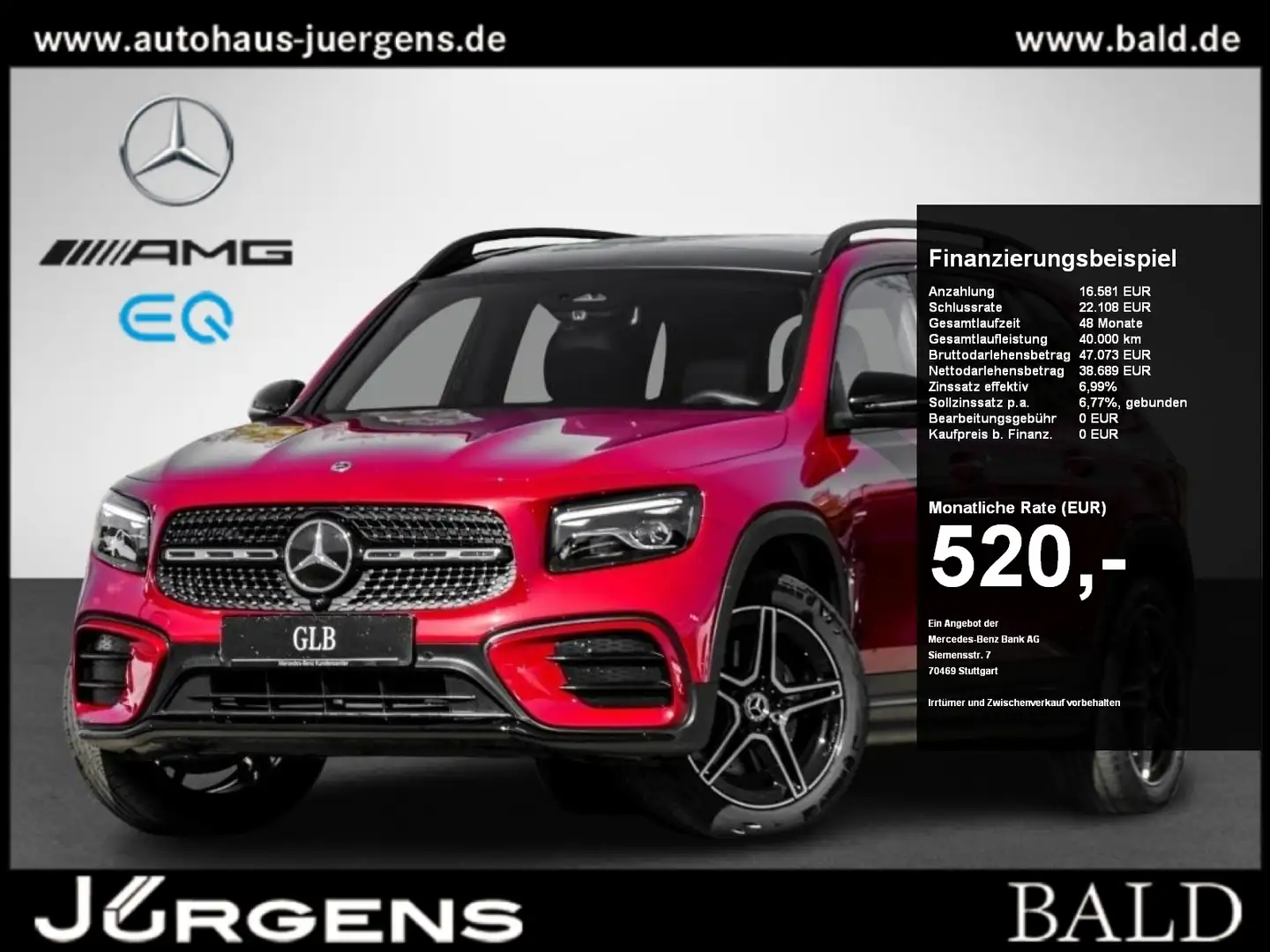 Mercedes-Benz GLB 220 d 4M AMG-Sport/MLB/Pano/Night/Stdhz/Dist Roşu - 1