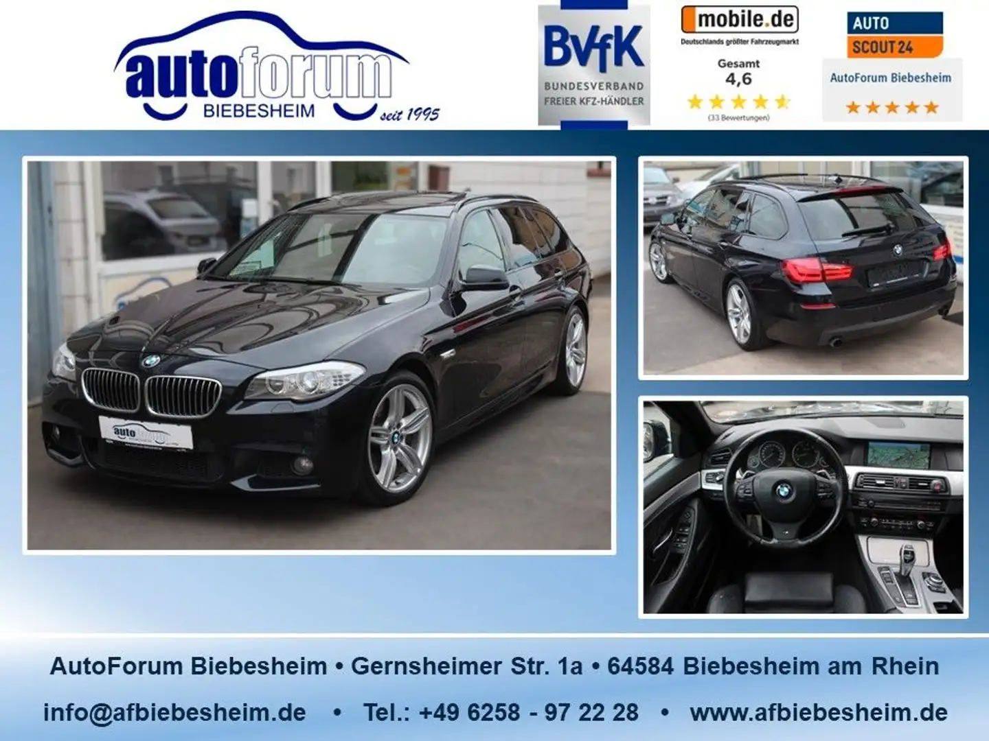 BMW 535 i M-Paket Navi*Leder*Bi-Xenon*Pano*HuD*2.Hd Schwarz - 1