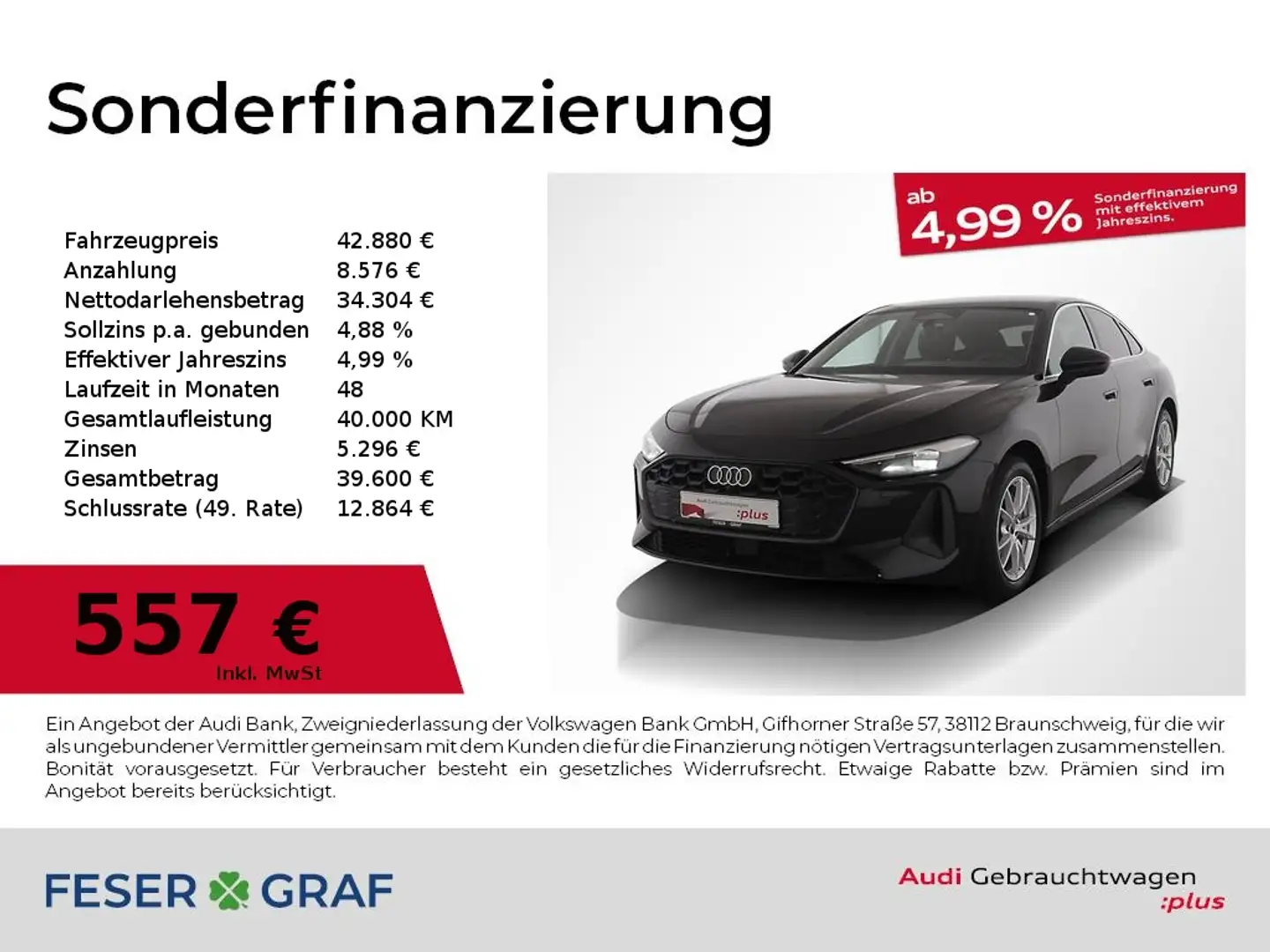 Audi A5 Lim. TDI S tronic V-Cockpit/Navi/R-Kamera/ACC Schwarz - 1