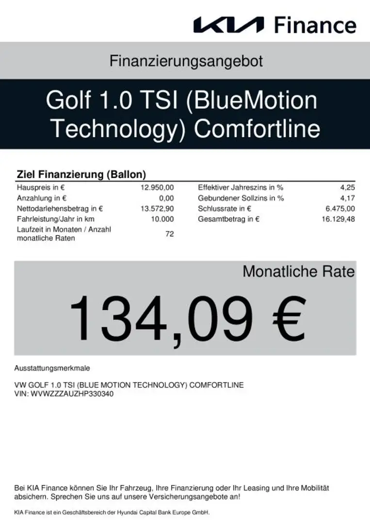 Volkswagen Golf 1.0 TSI (BlueMotion Technology) Comfortline Silber - 2